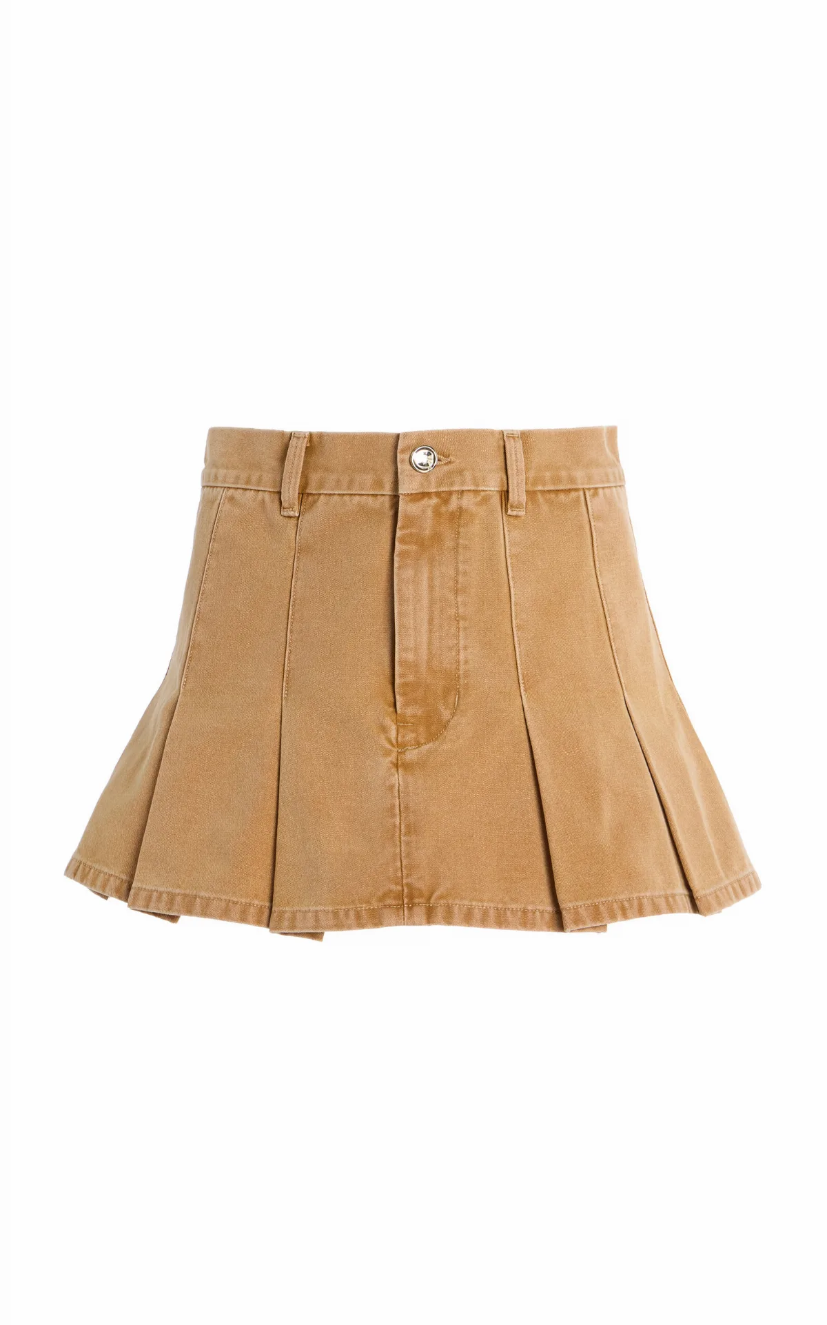 The Kenna Mid-Rise Pleated Washed-Canvas Mini Skirt by RÙADH