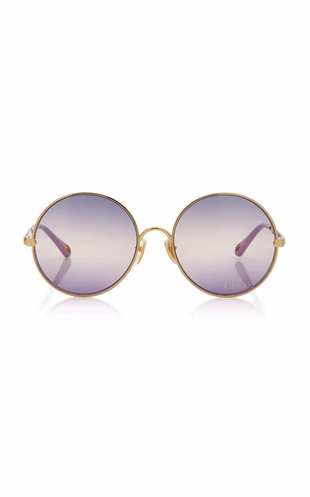 Aly Round-Frame Metal Sunglasses by Chloé