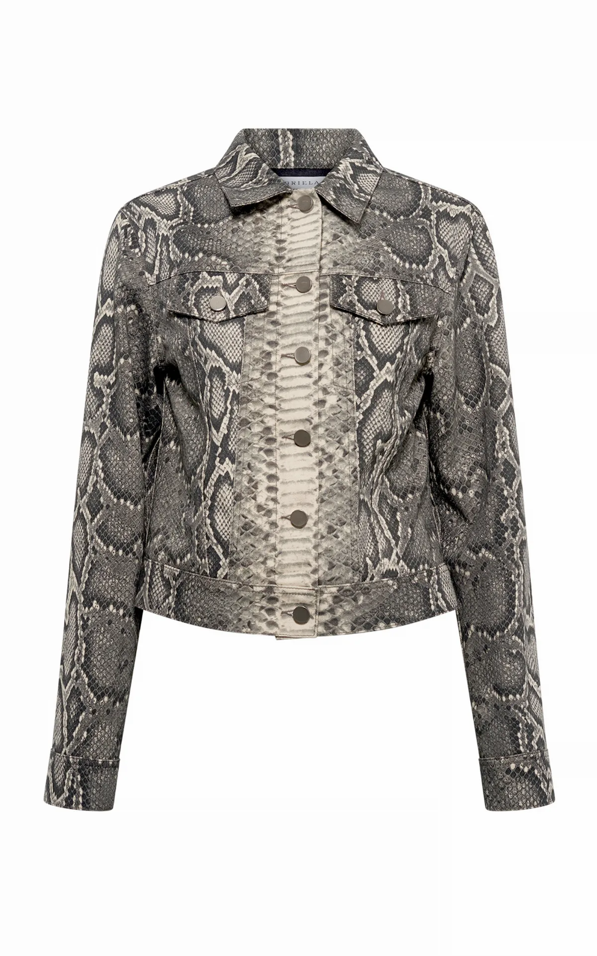 Bronte Snake-Printed Denim Jacket by Gabriela Hearst