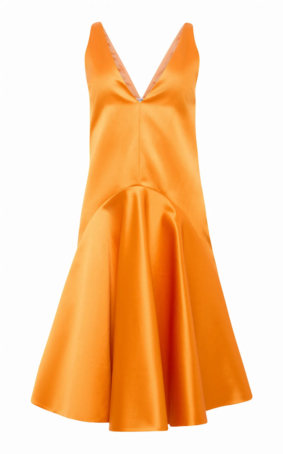 Draped Satin Midi Dress