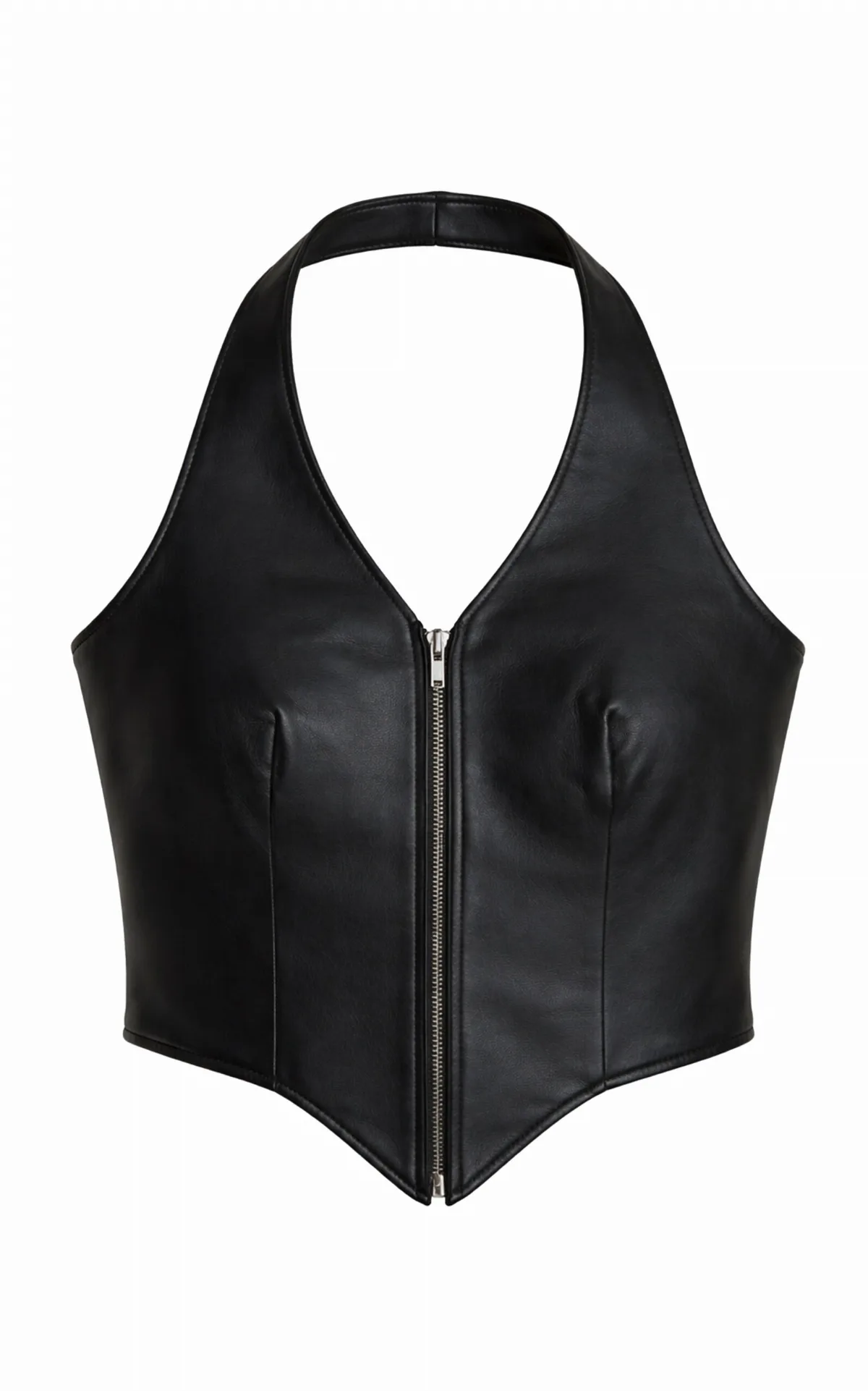 Carioca Leather Halterneck Top by ZUT