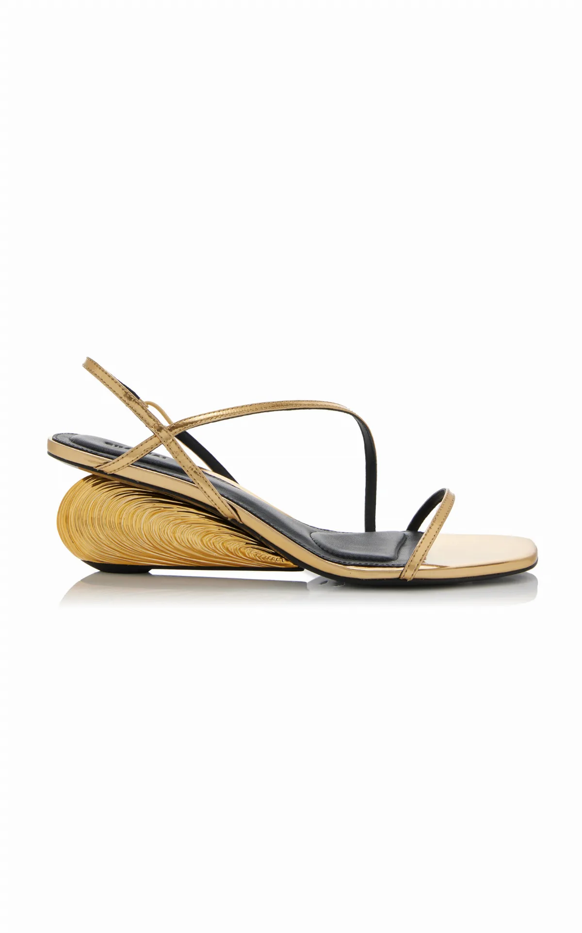 Bridget Metallic Wedge Leather Sandals by SIMKHAI