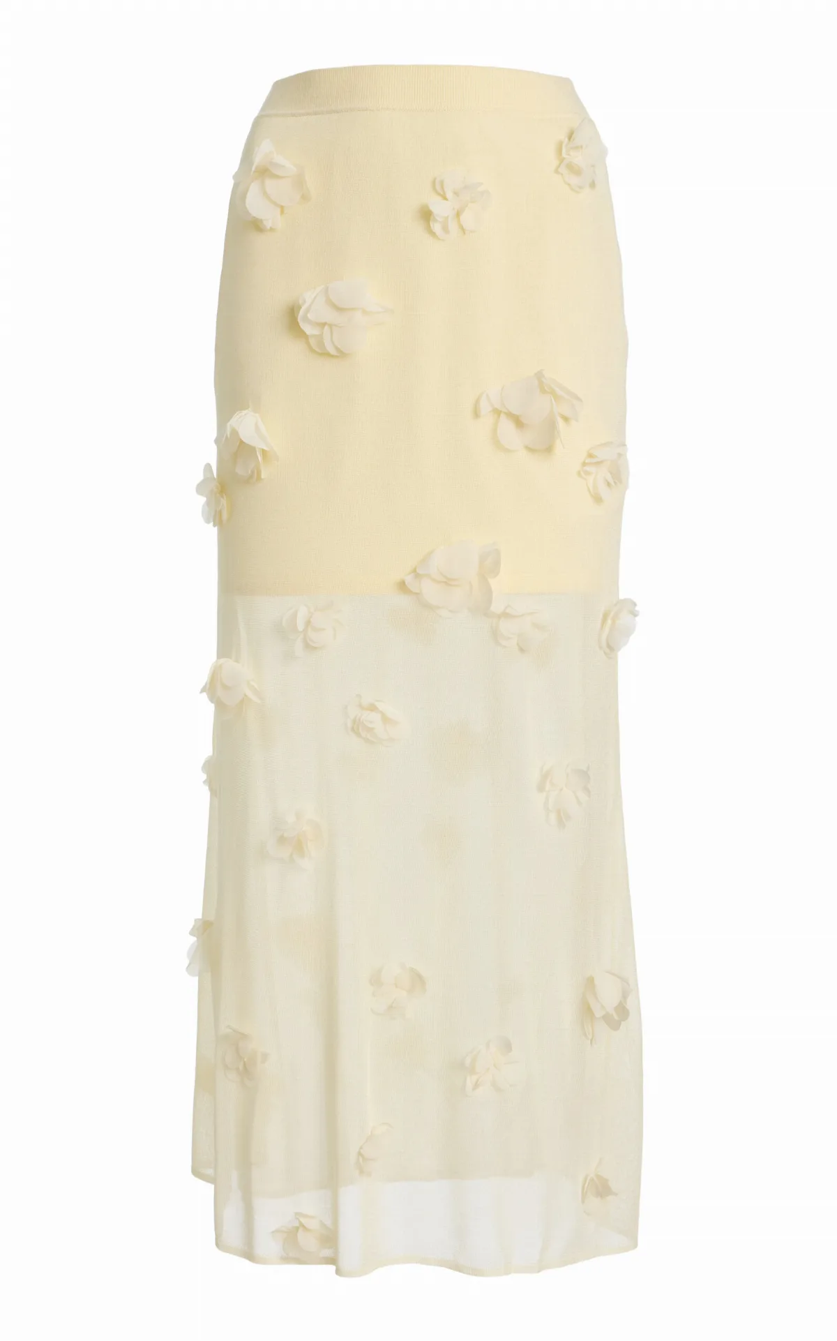 Cora Floral Applique Mesh Midi Skirt by SIMKHAI
