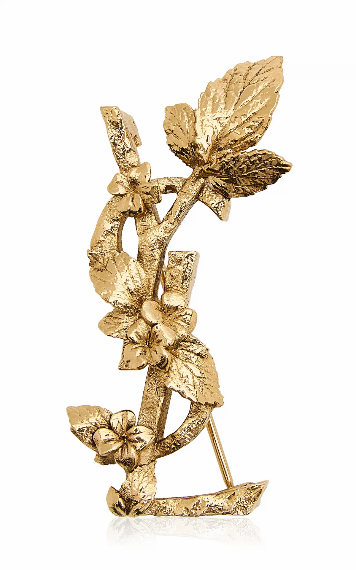 YSL Hydrangea Metal Brooch by Saint Laurent
