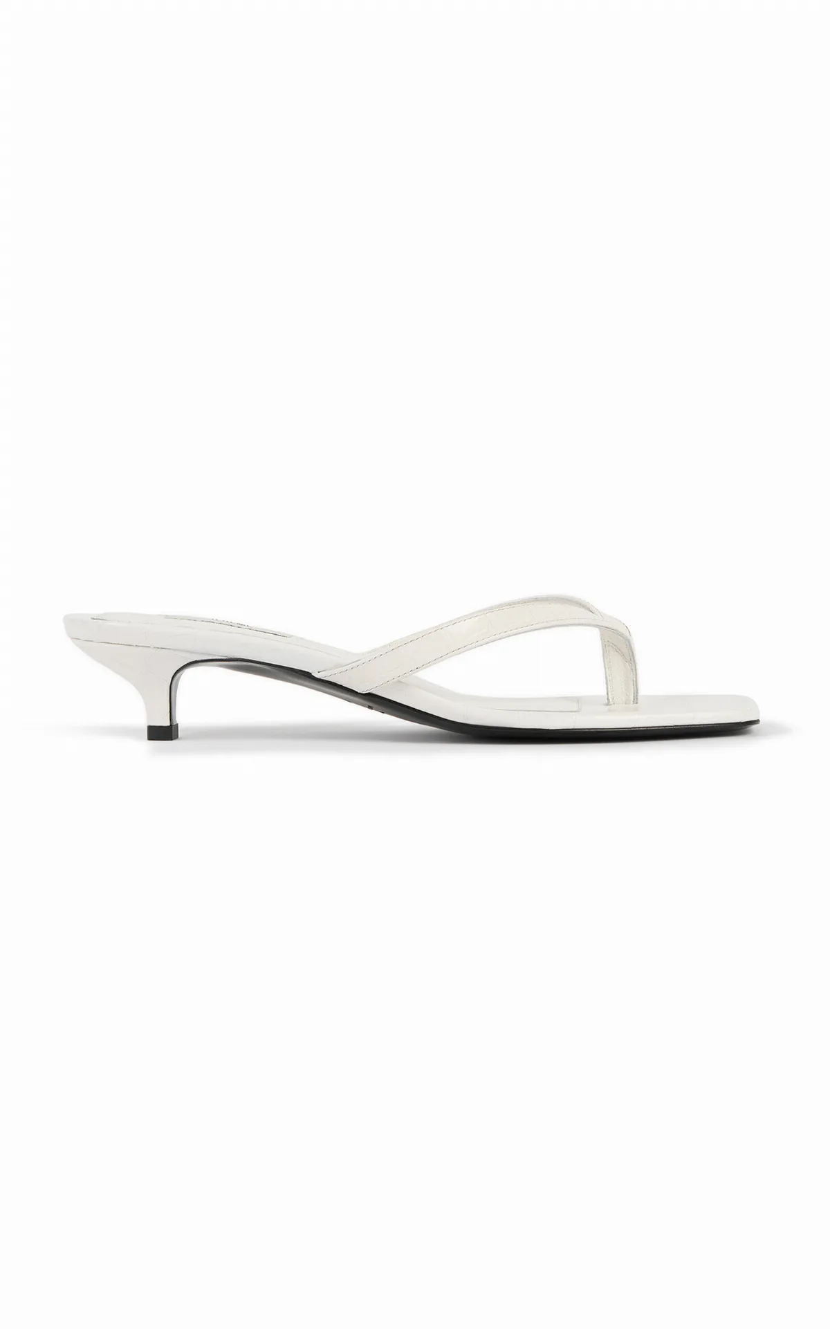 Croc-Embossed Leather Flip-Flop Sandals