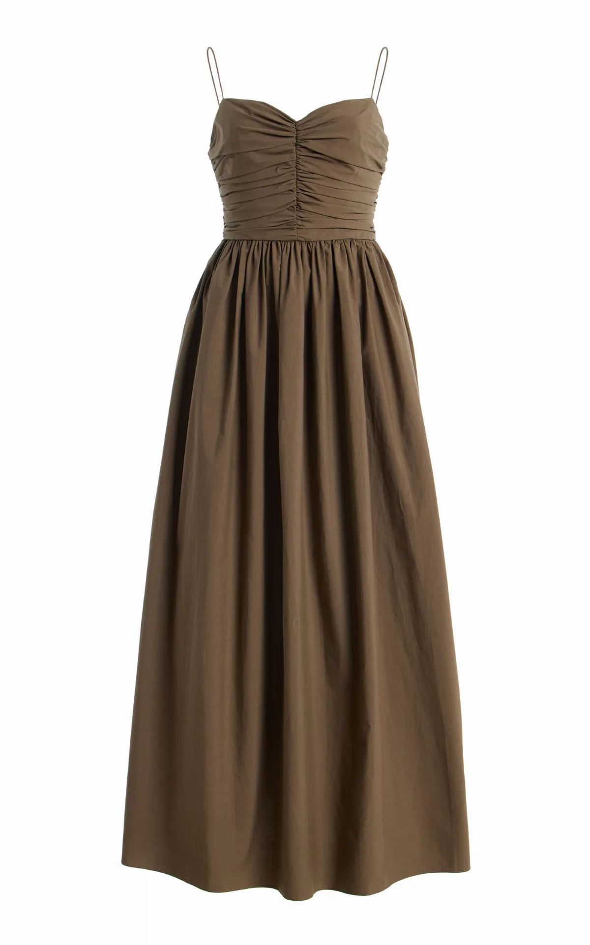 Gathered Bodice Cotton Midi Dress by Matteau