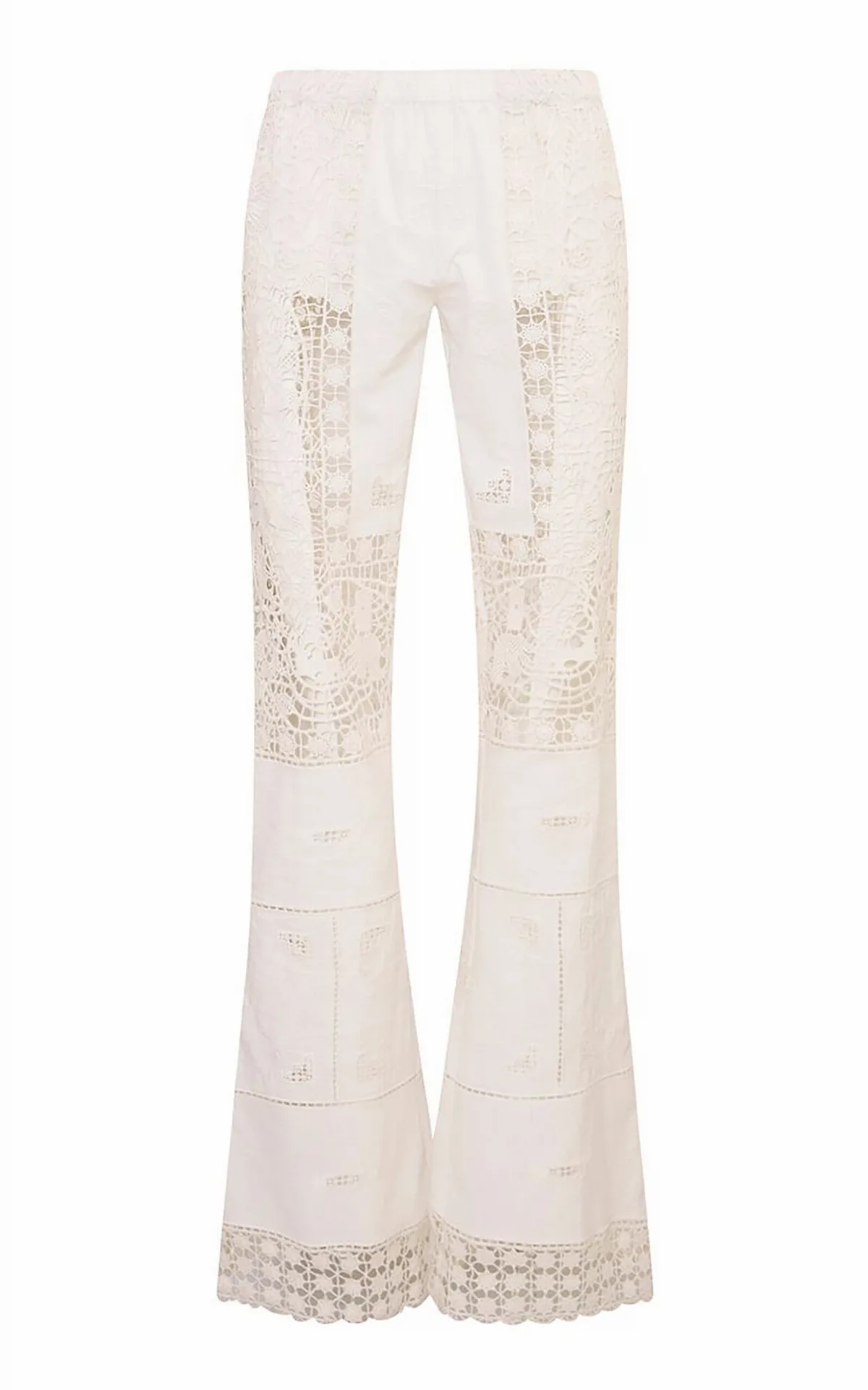 Lilo Patchwork Cotton Lace Pants by LoveShackFancy