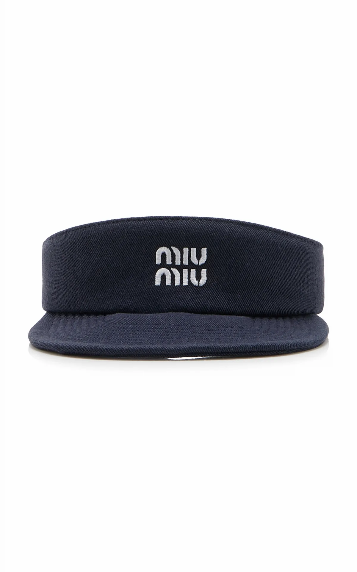 Washed Denim Visor by Miu Miu