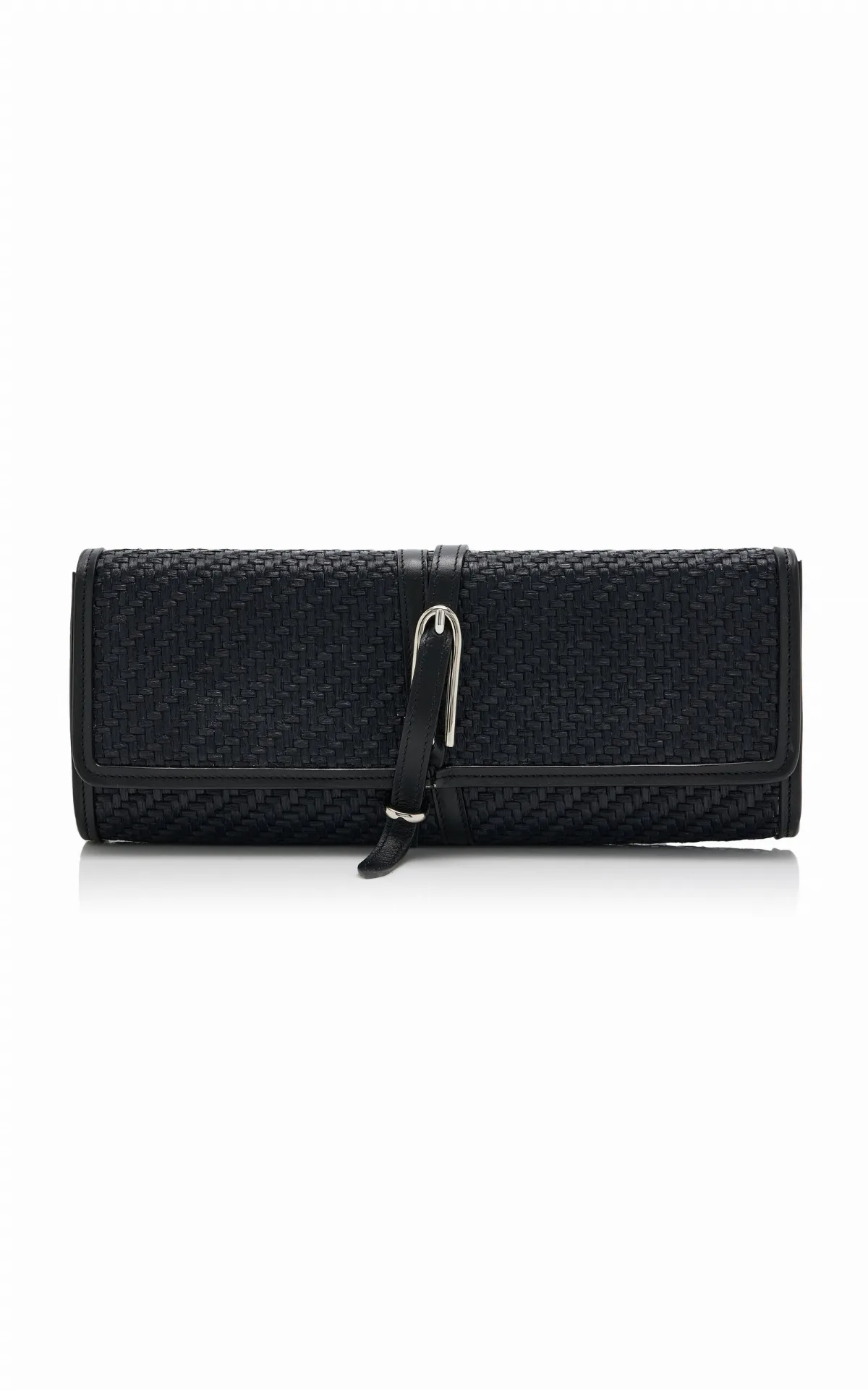 Belted Raffia Clutch by Liffner