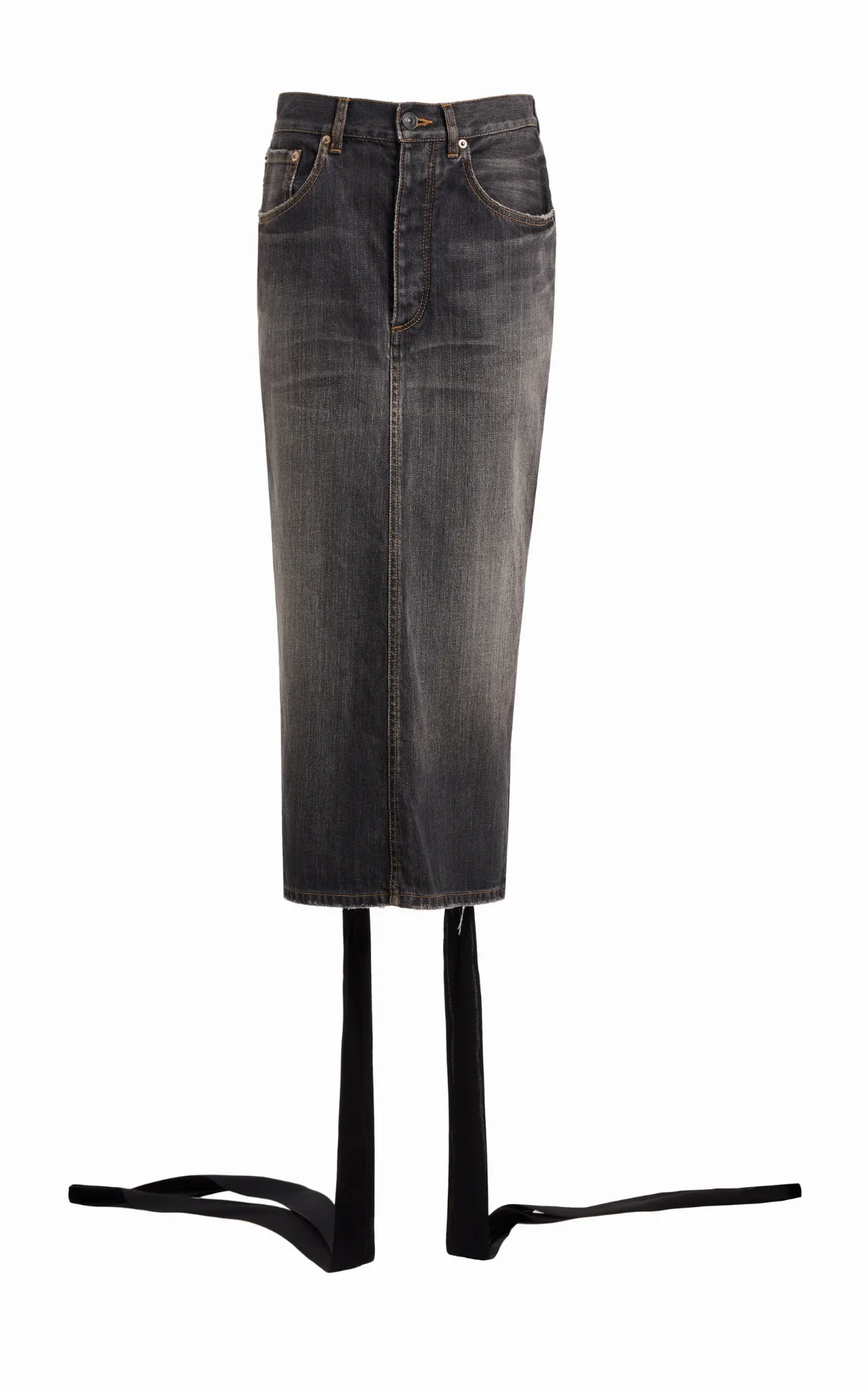 Lace-Up Denim Midi Skirt by Balenciaga