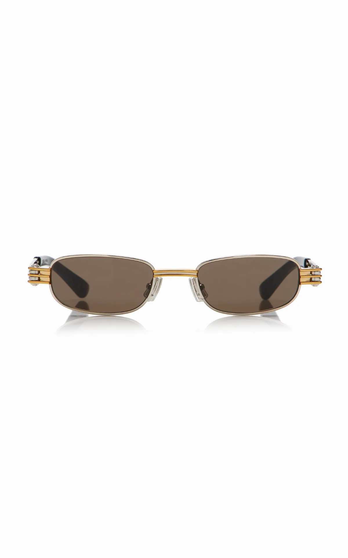 Bolt Square-Frame Metal Sunglasses