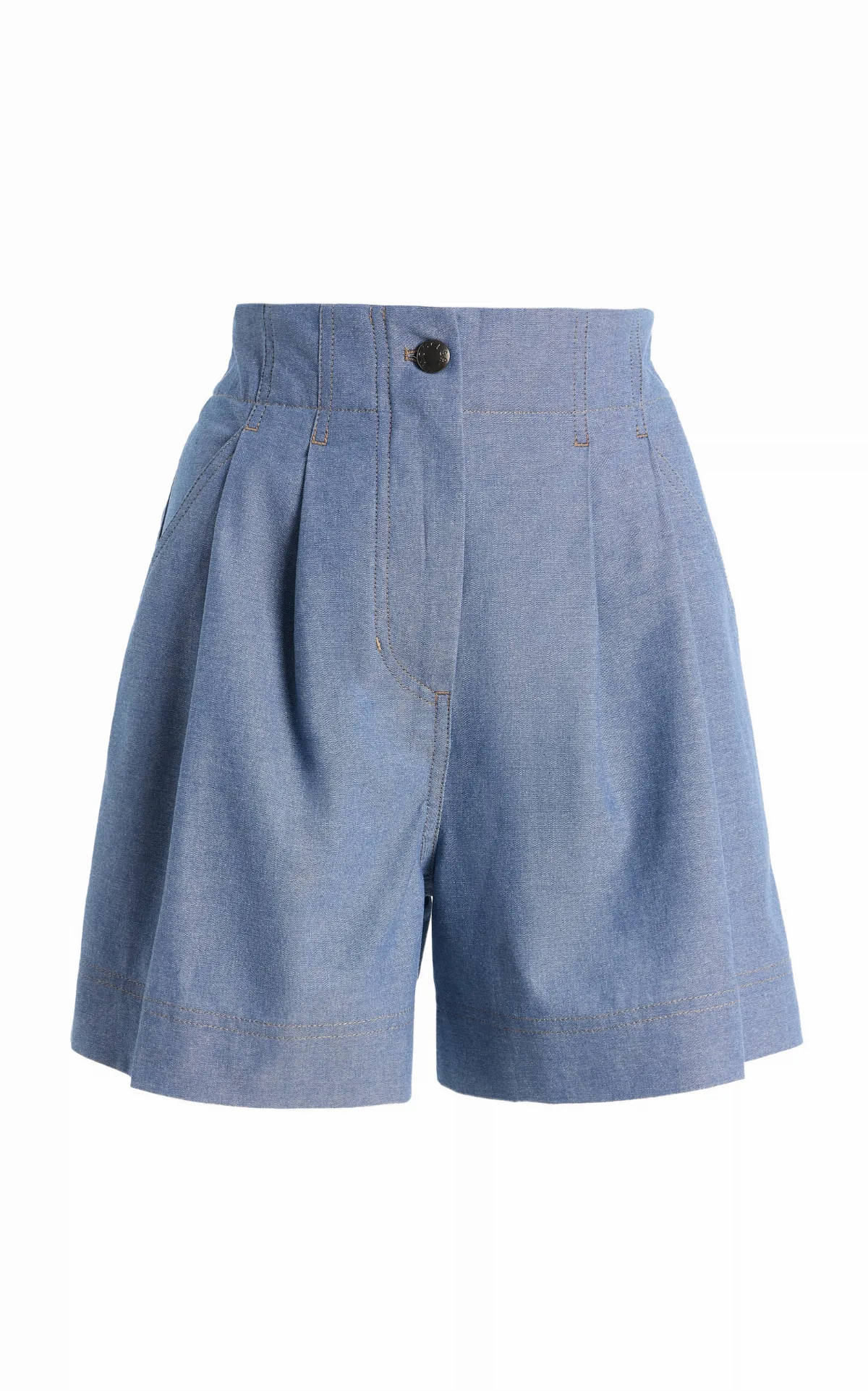 Pleated Chambray Shorts by Moncler Grenoble
