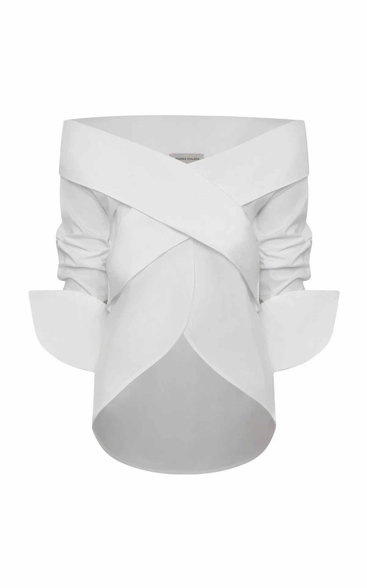 Un Sacramento Off-The-Shoulder Cotton-Poplin Top by Andres Otalora