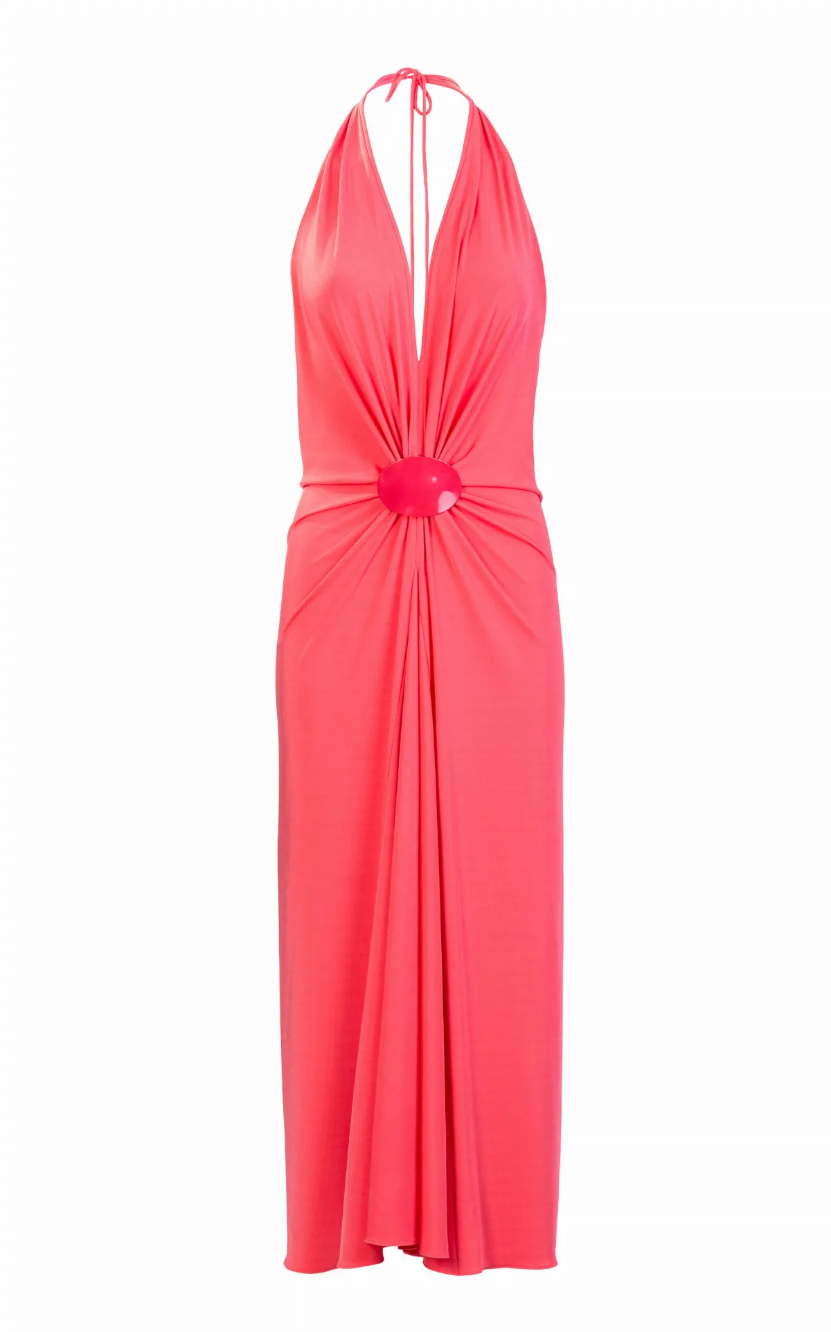 Veracruz Gathered Jersey Halter Midi Dress by Silvia Tcherassi