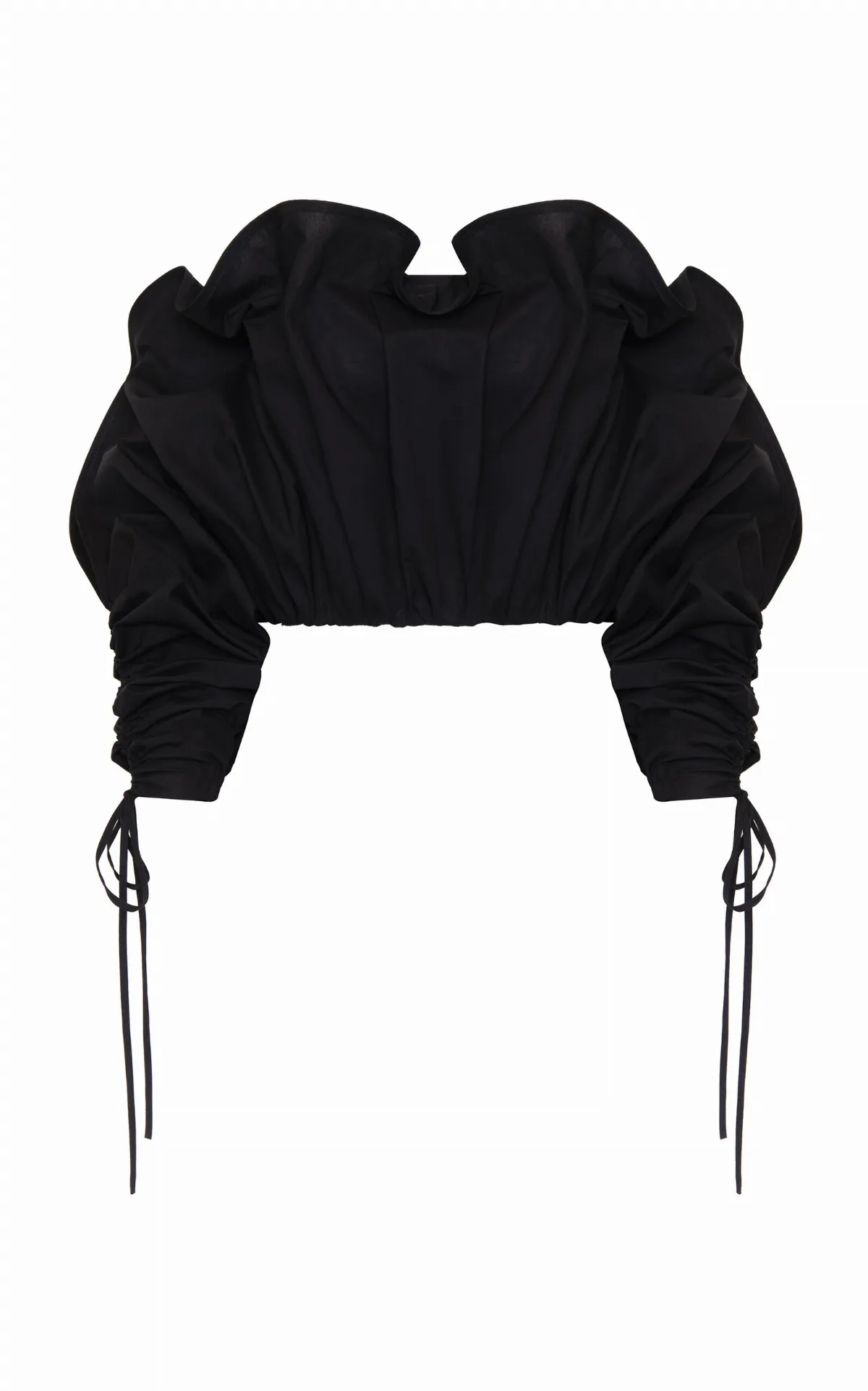 Aqui Permanece Off-The-Shoulder Cotton-Poplin Top