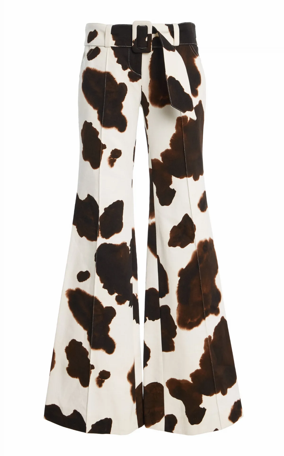 Clover Cow-Hide Cotton Flared Pants by FRANÇOISE