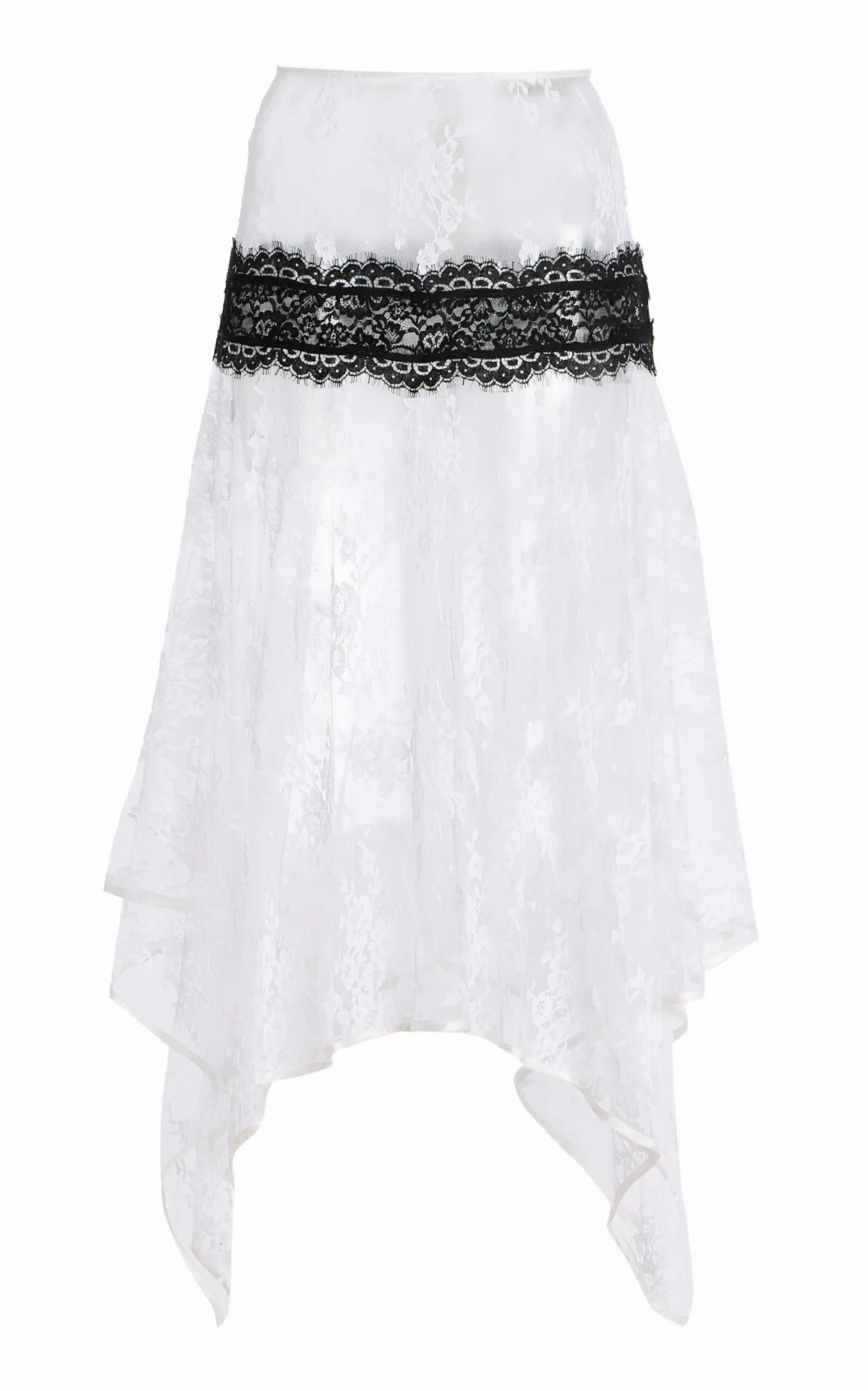 Asymmetric Cotton-Blend Lace Midi Skirt by Rodarte