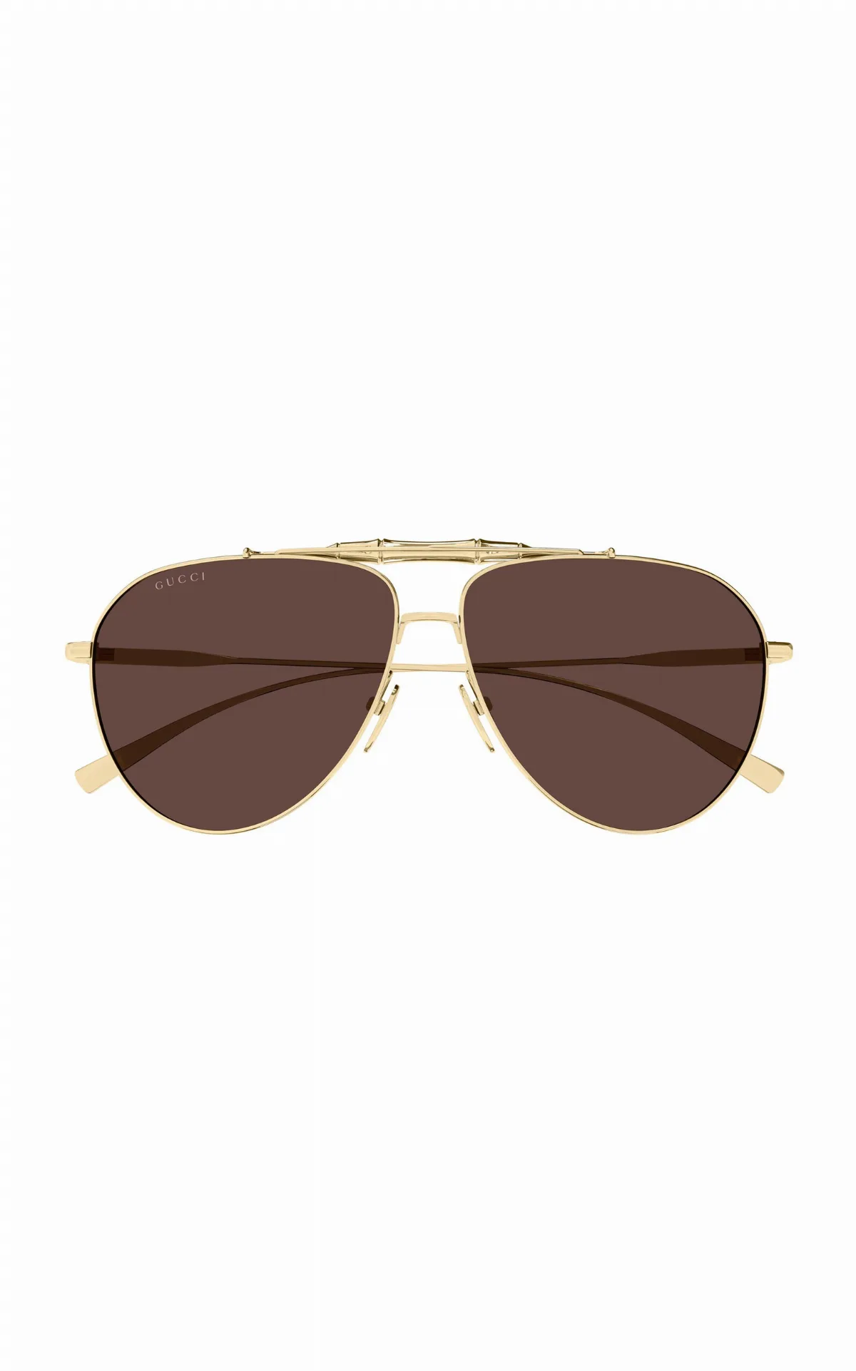 Aviator-Frame Metal Sunglasses by Gucci