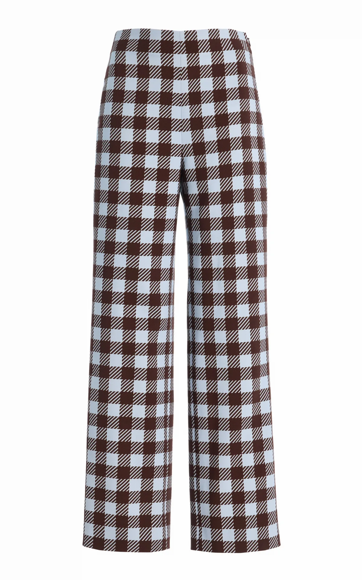 Gingham Wool-Blend Wide-Leg Pants by Oscar de la Renta