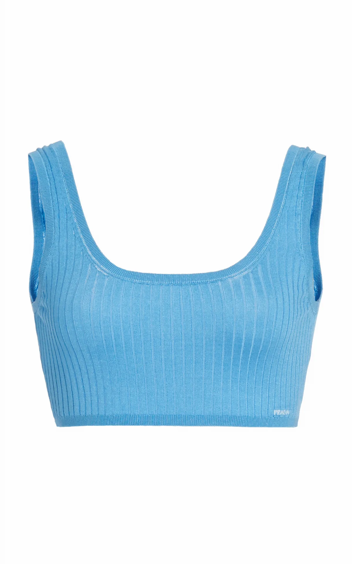 Ribbed Silk Cropped Bra Top