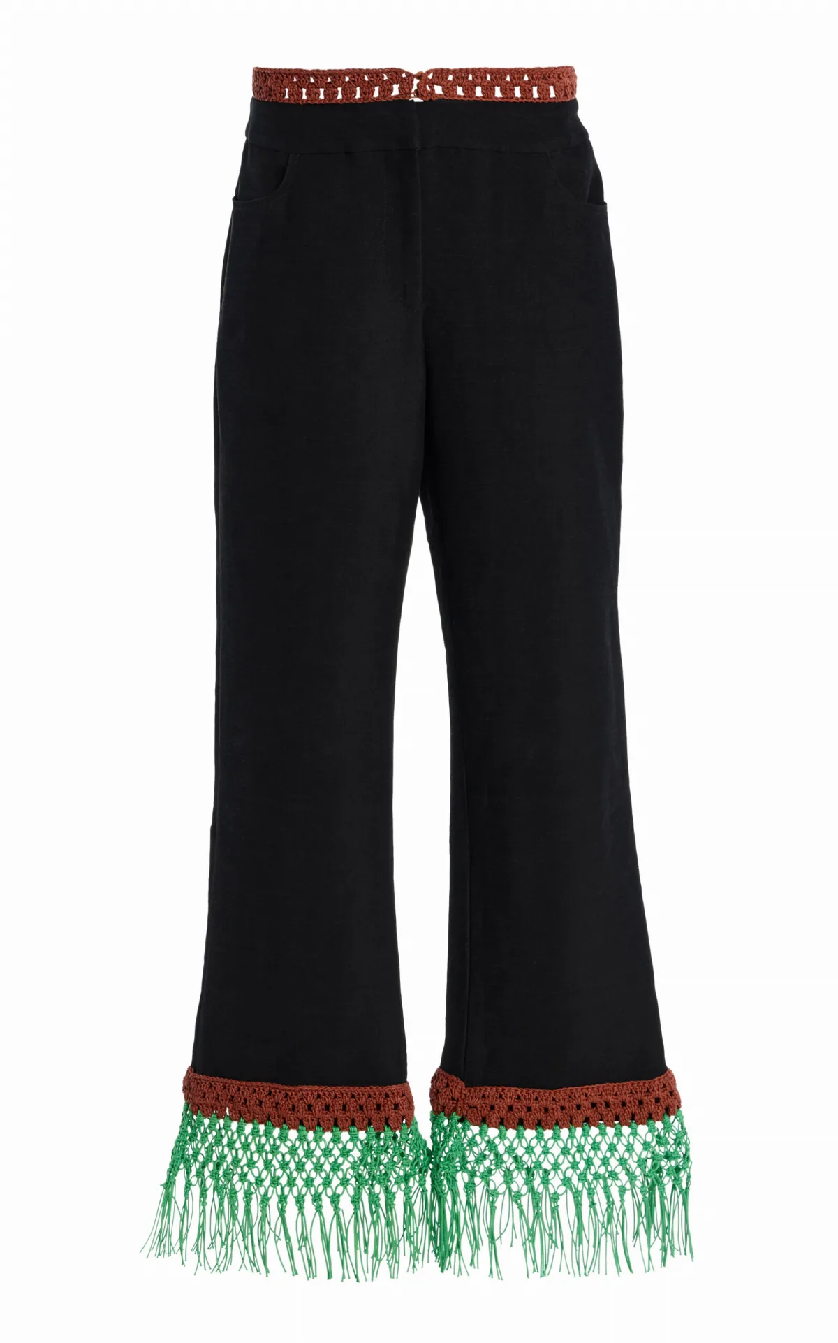 Macrame Pizzants Linen-Blend Flared Pants by Rosie Assoulin