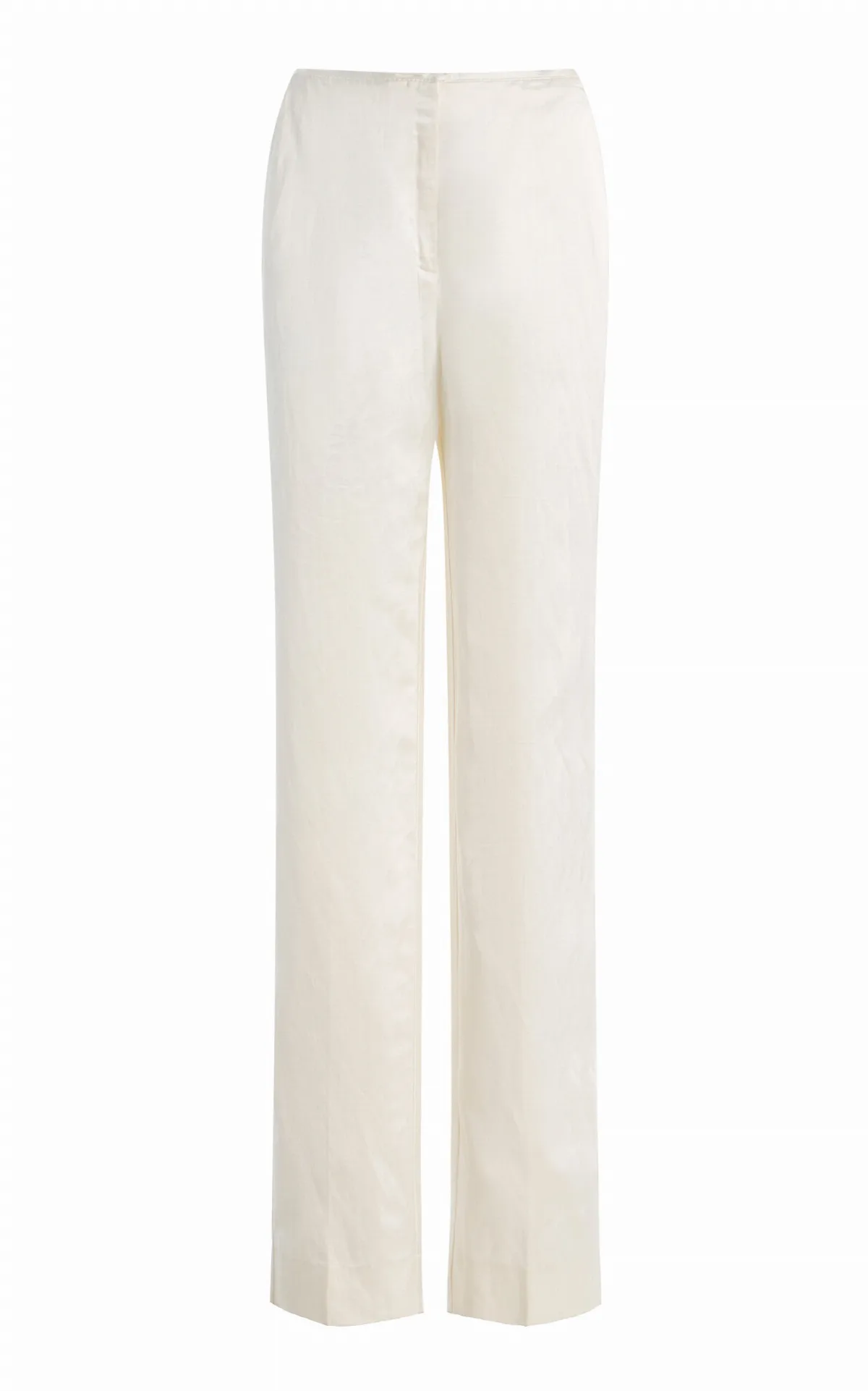 Raw-Hem Crepe Straight-Leg Pants