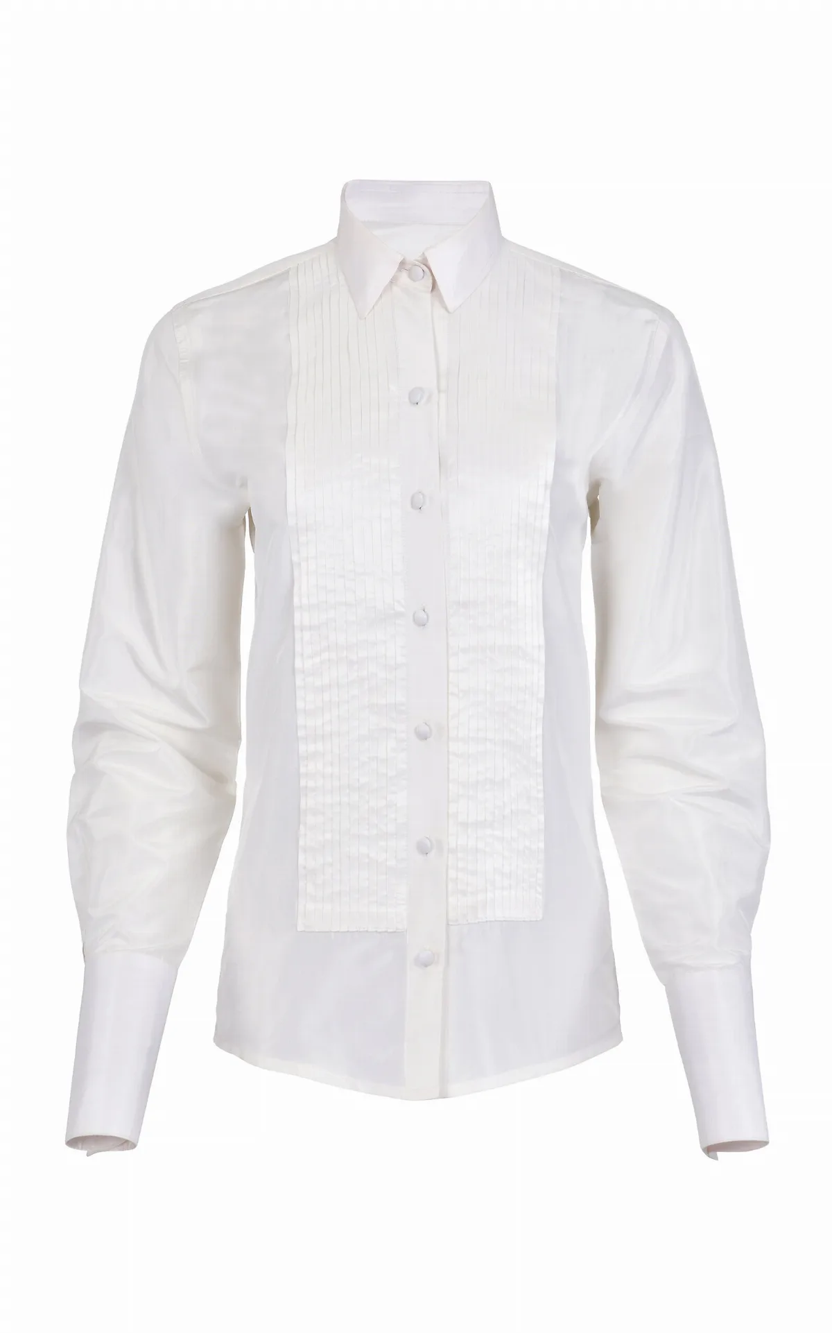 Classic Tuxedo Silk Taffeta Shirt by Francesca Miranda
