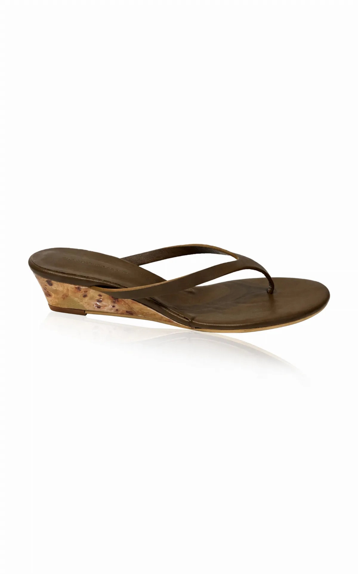 Scala Wooden Leather Wedge Sandals by Christopher Esber