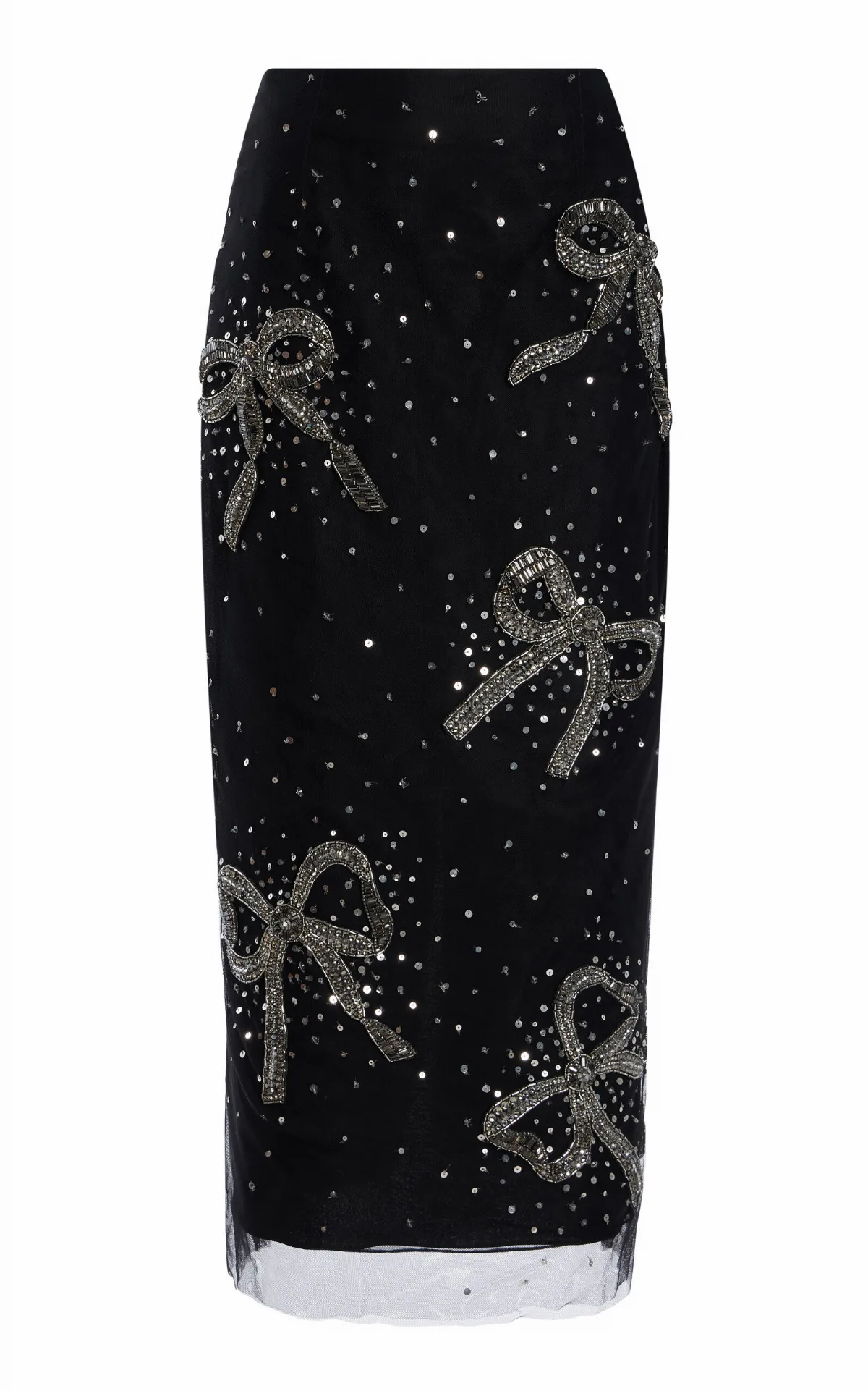 Embellished Tulle Midi Skirt by Carolina Herrera