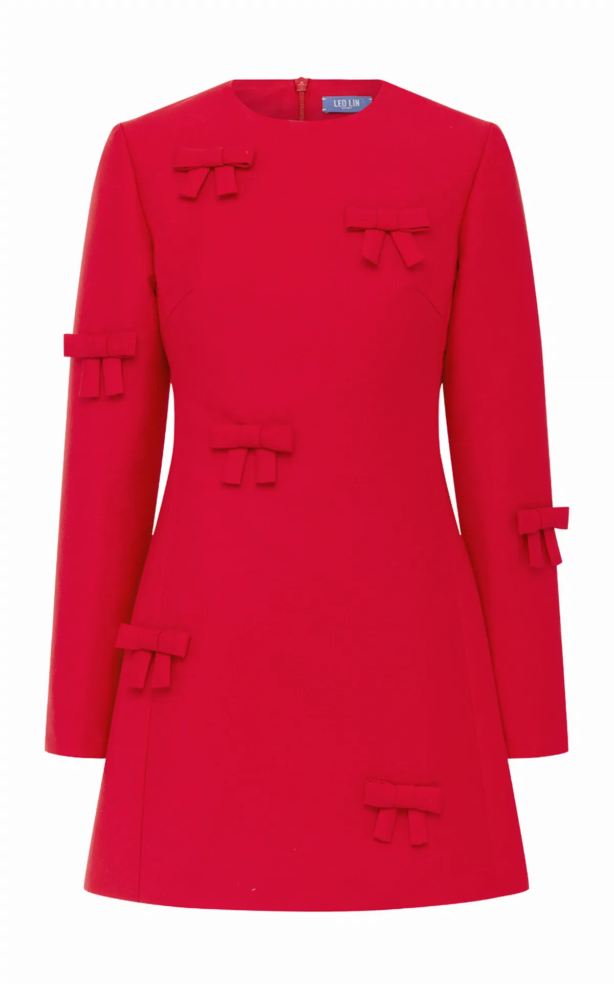 Aliza Bow-Embellished Mini Dress by Leo Lin