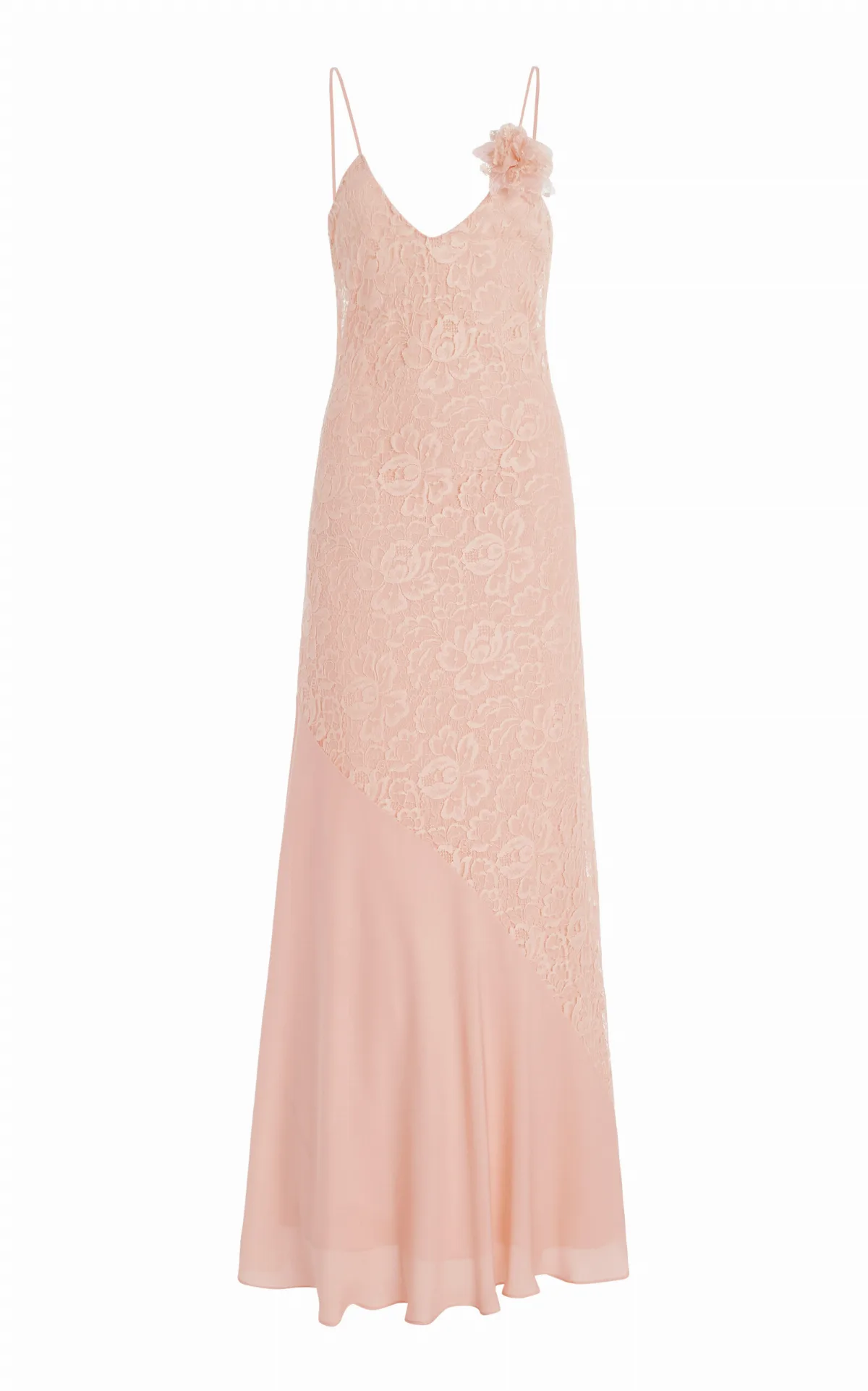 Georgette-Detailed Lace Slip Gown by Rodarte