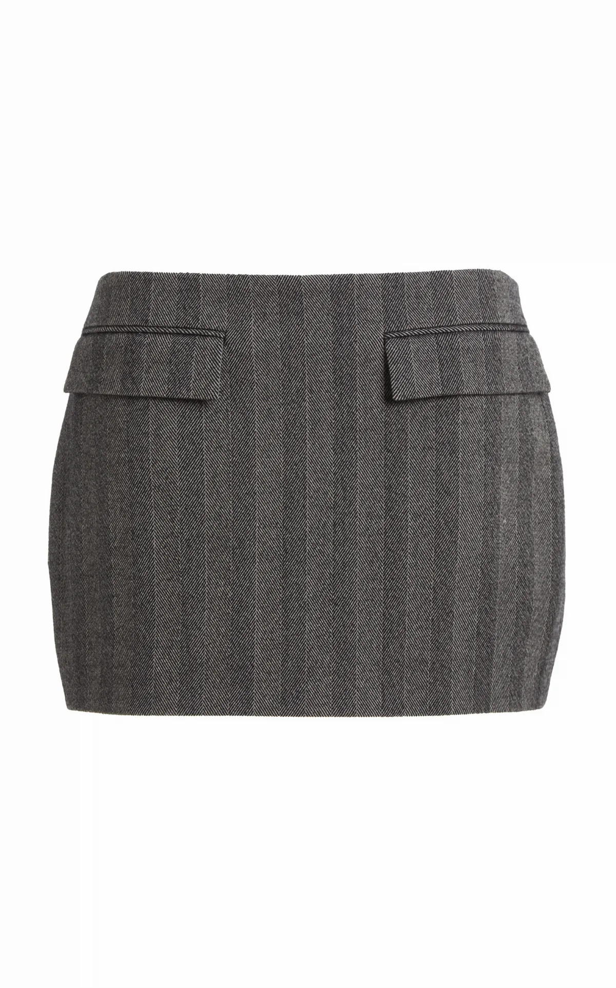 Herringbone Stretch-Wool Mini Skirt by Ferragamo