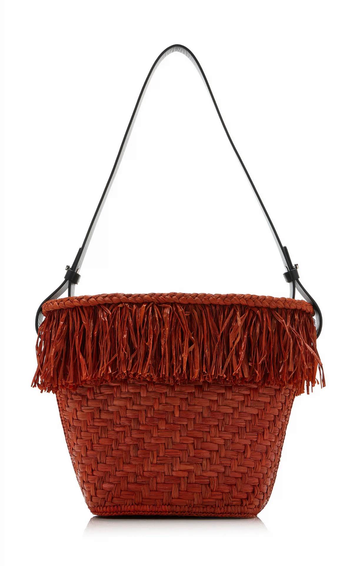 Fringed Raffia Bucket Bag