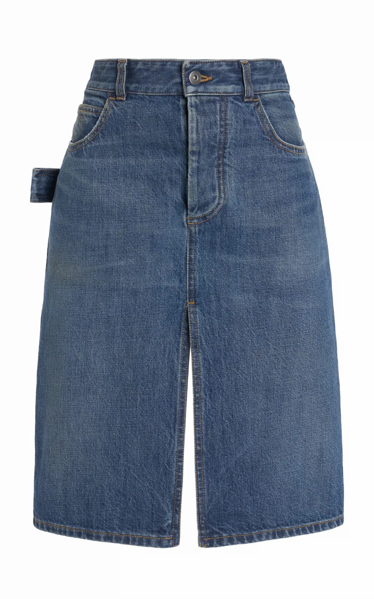 Denim Midi Skirt by Bottega Veneta