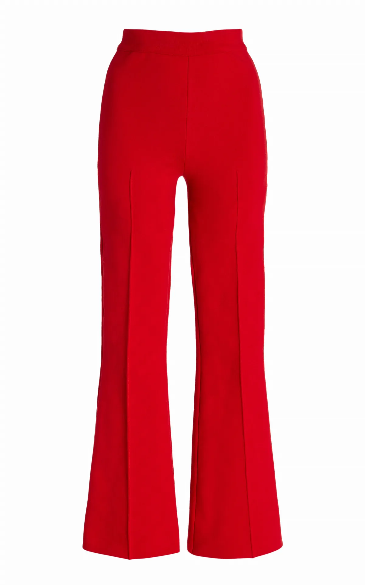Kick Stretch-Cotton Knit Cropped Flared Pants