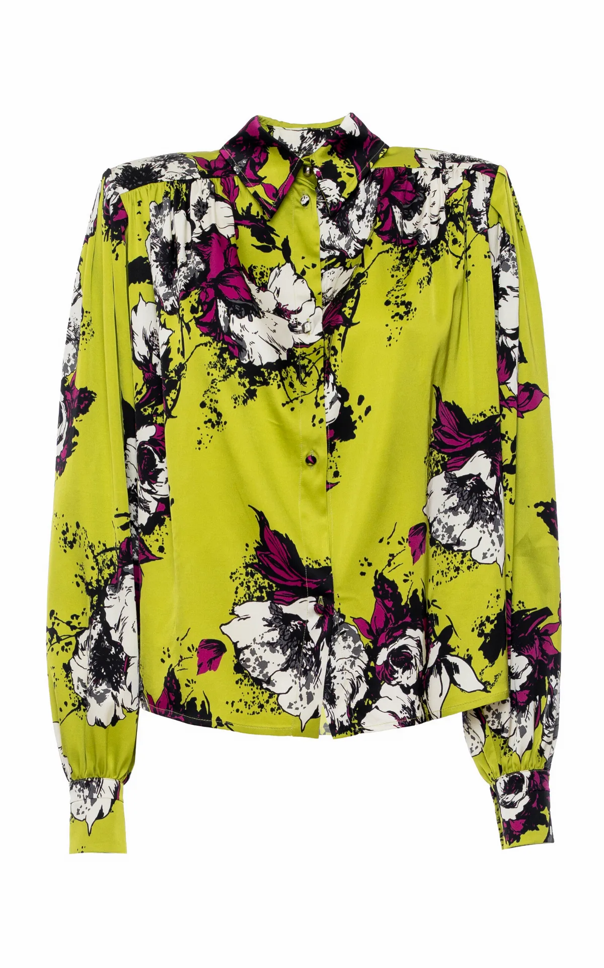 80s Printed Satin Top by DES_PHEMMES