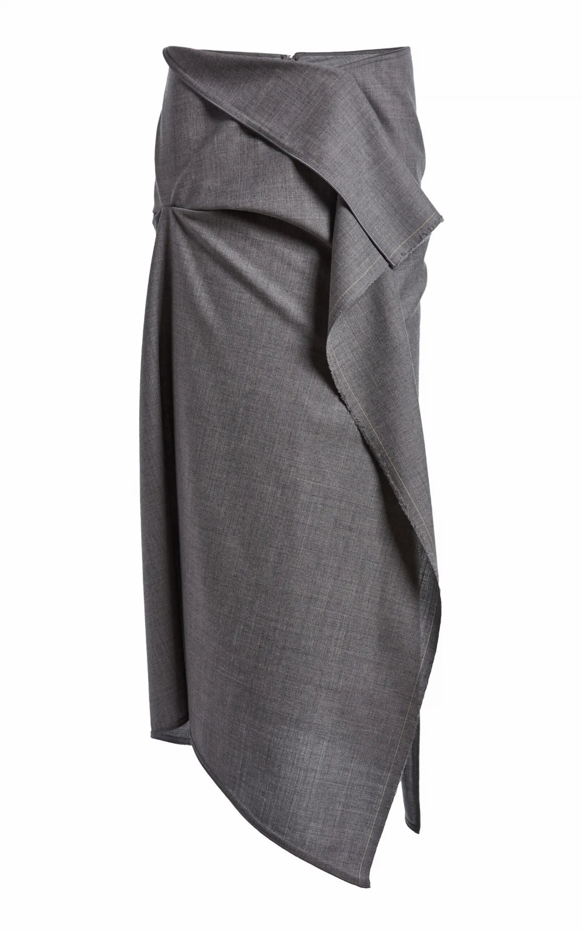 Draped Wool Midi Skirt by Victoria Beckham