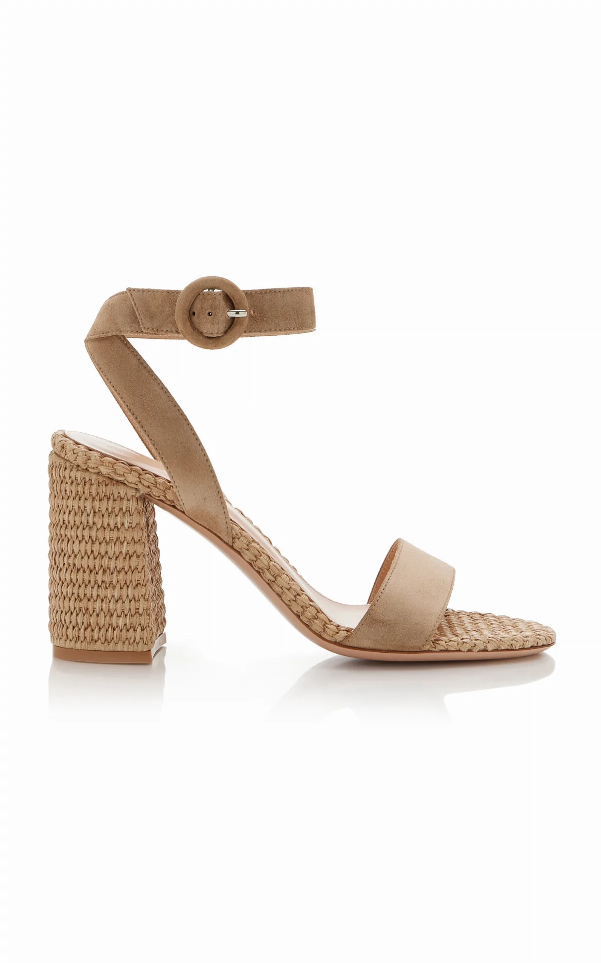Luana Suede and Raffia Sandals by Gianvito Rossi