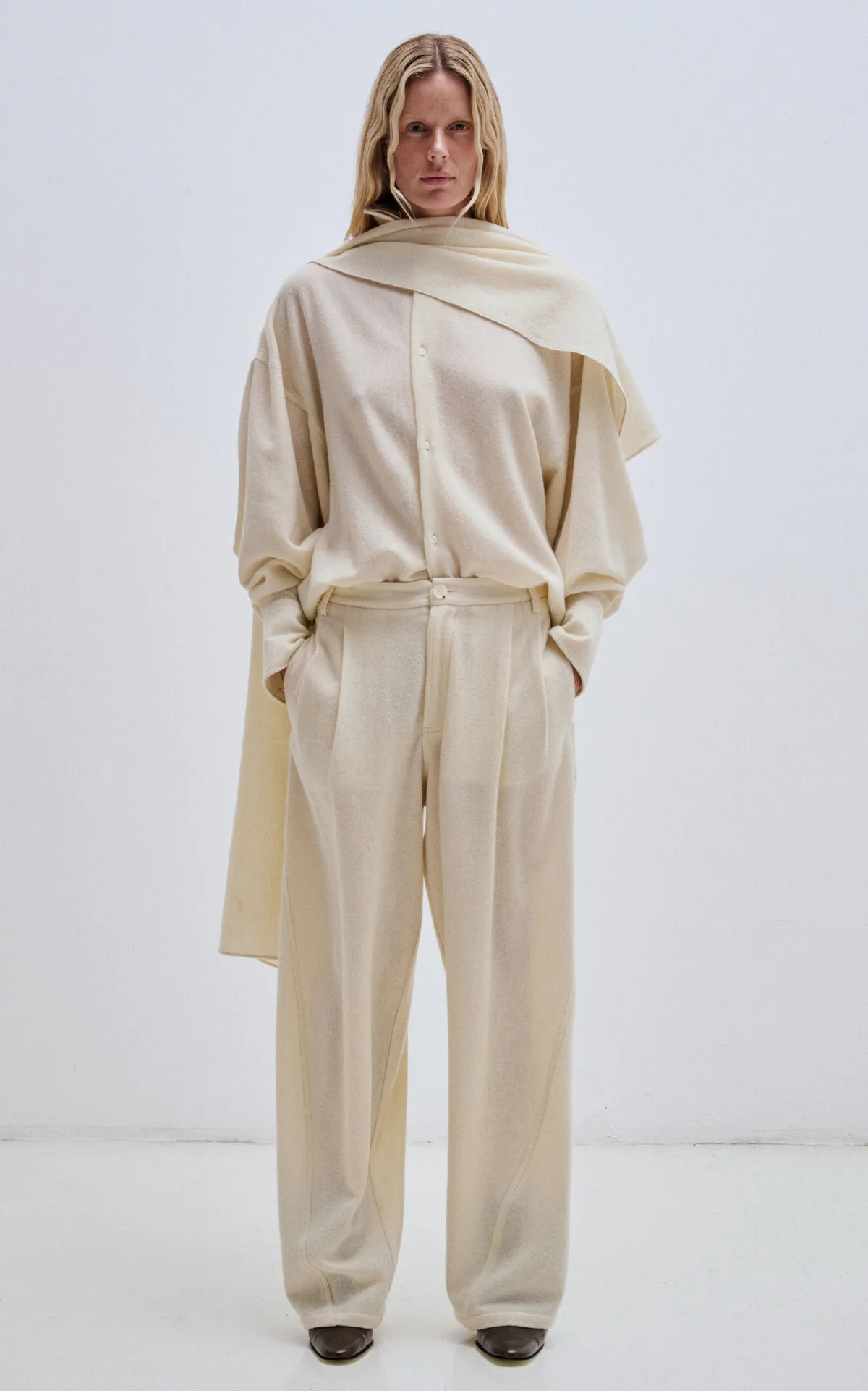 Phebe Cashmere-Wool Wide-Leg Pants by DARKPARK