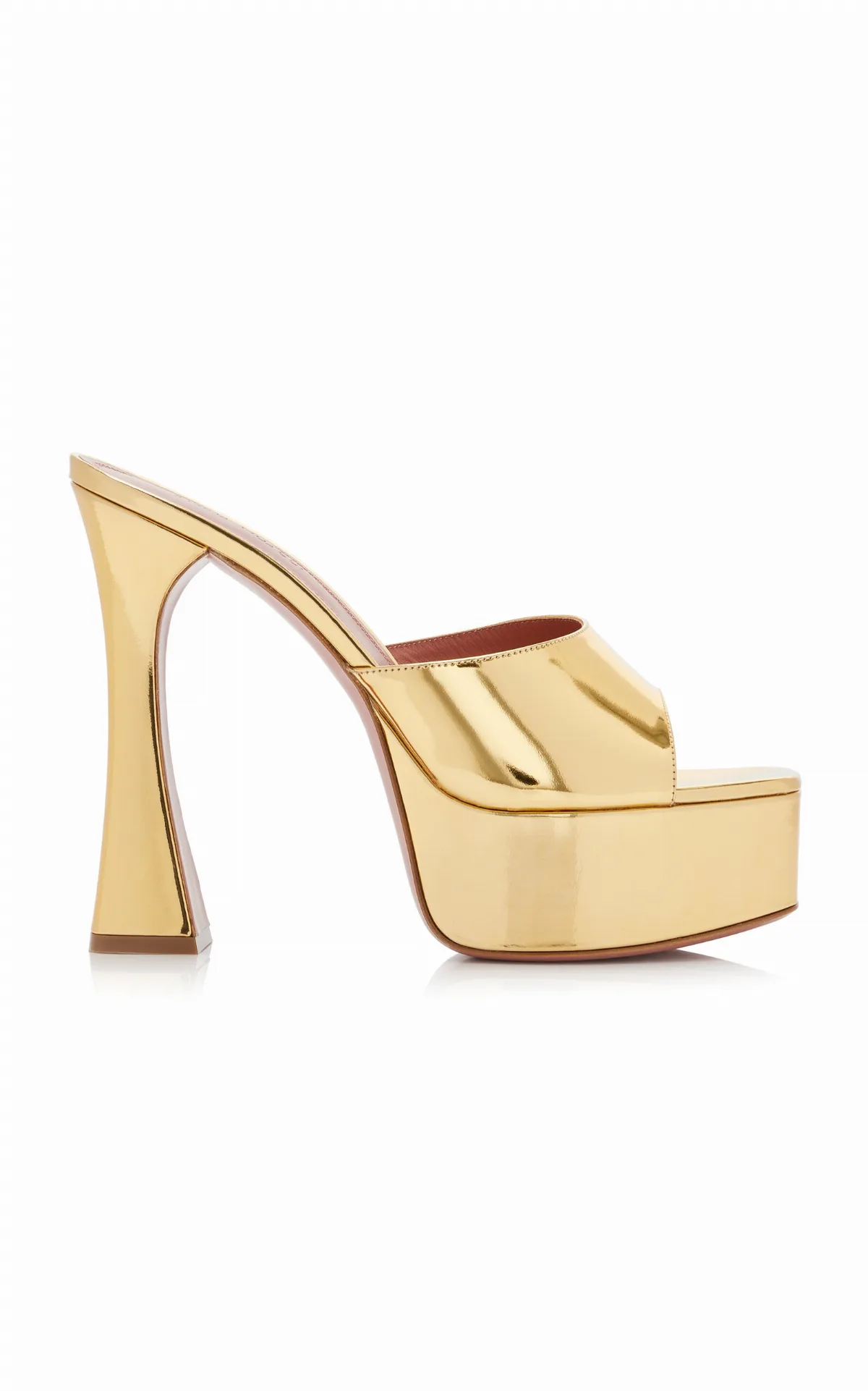 Dalida Metallic Leather Platform Mules by Amina Muaddi