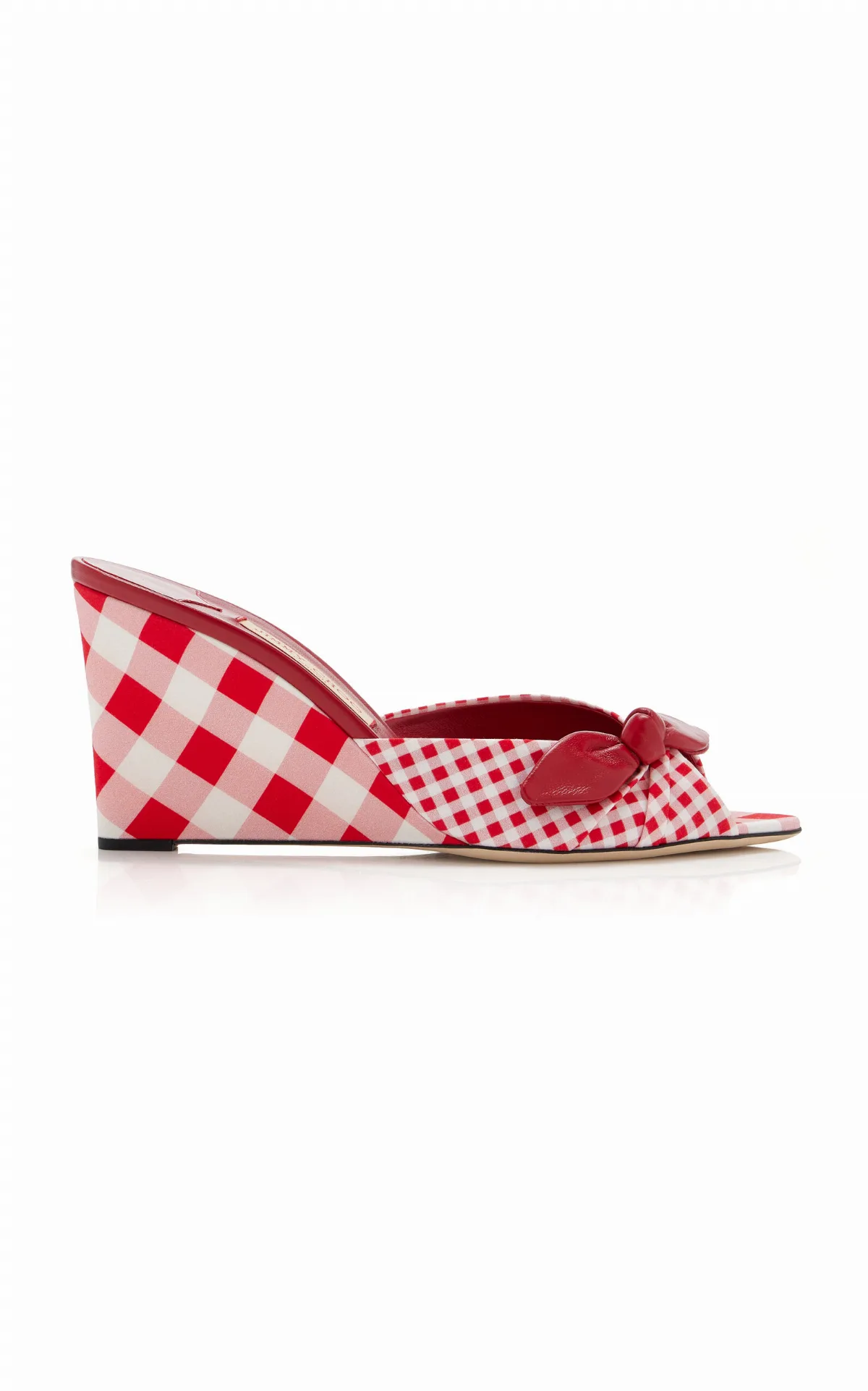 Livi Gingham Canvas Wedge Sandals by Jimmy Choo