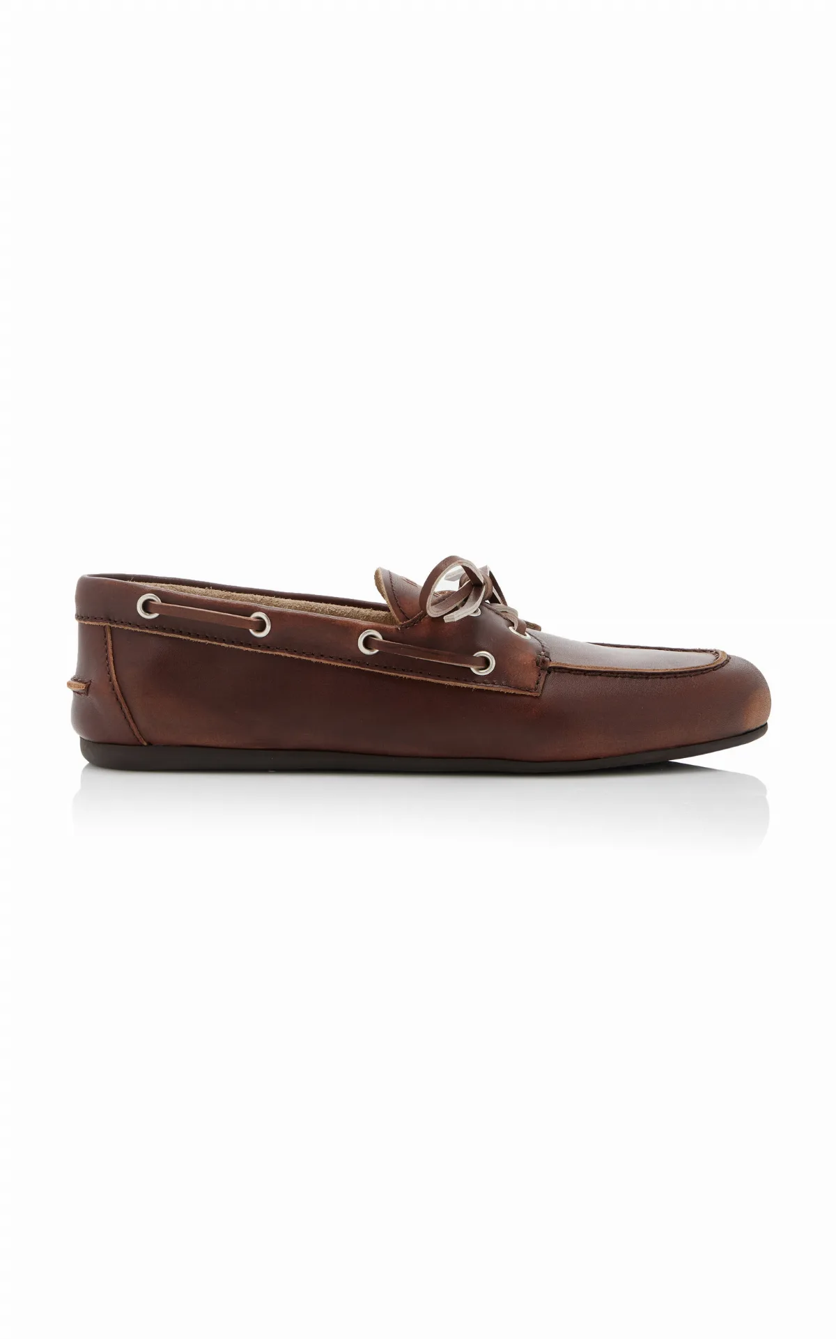 Lace-Up Leather Boat Shoes