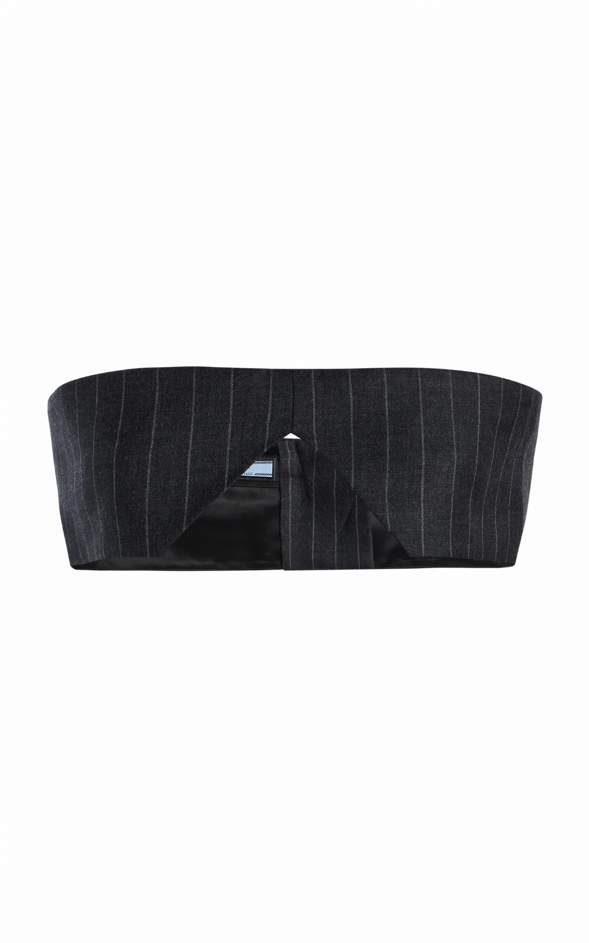 Strapless Pinstriped Wool Cropped Top by Prada