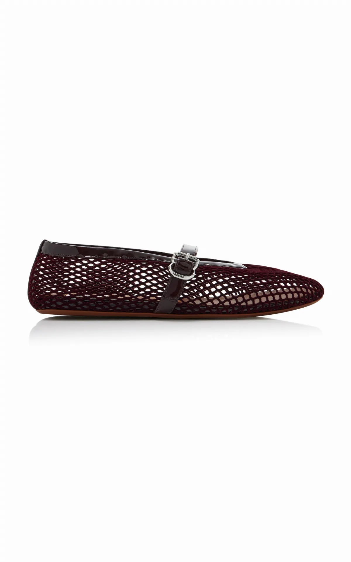 Velvet-Effect Fishnet Ballet Flats by ALAÏA