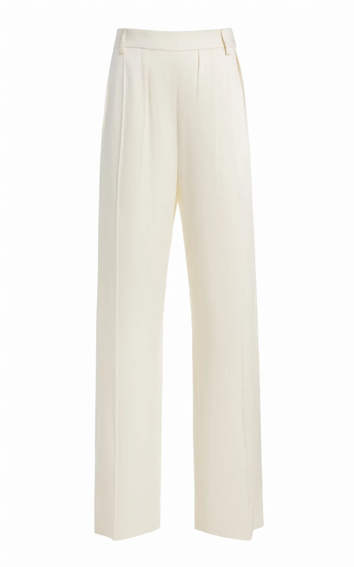 Relaxed Mid-Rise Crepe Curved-Leg Trousers by Victoria Beckham