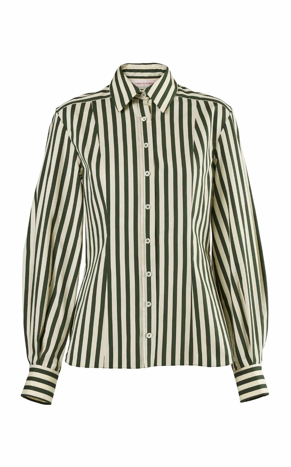 Cotton-Blend Stripe Button-Down Shirt by Carolina Herrera
