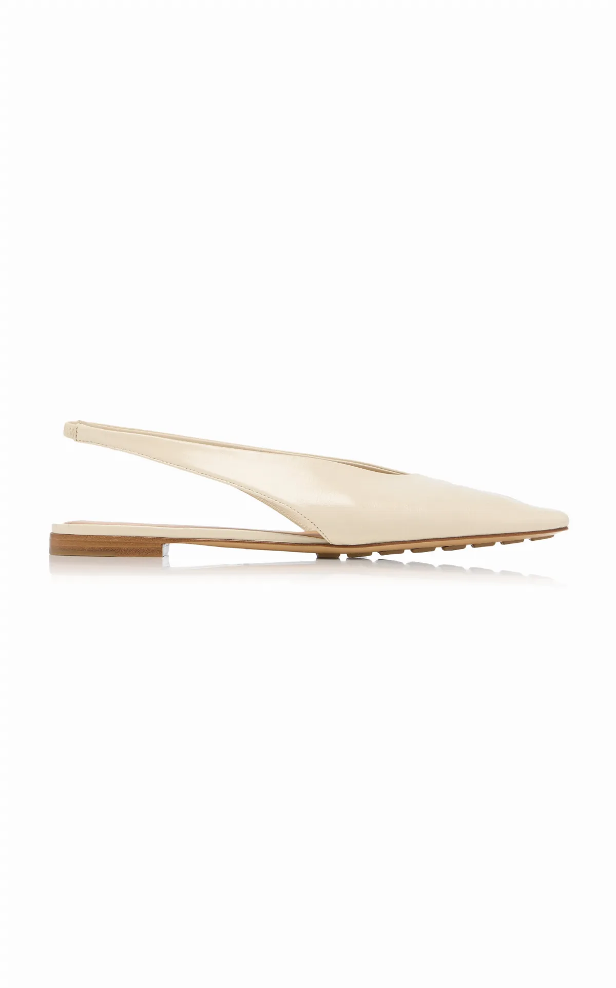 Cushion Lux Leather Slingback Flats by Bottega Veneta