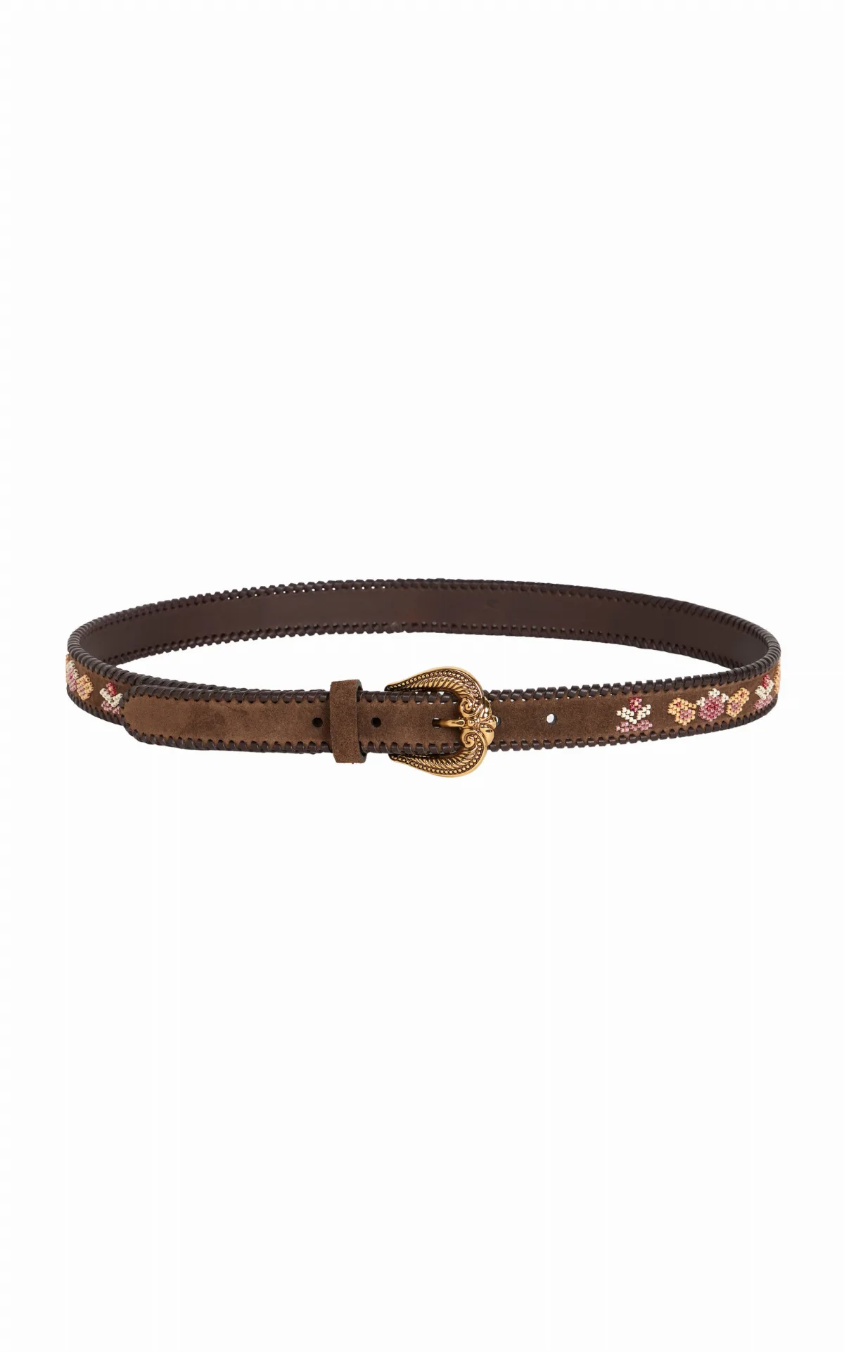 Paisley-Embroidered Leather Belt by Etro