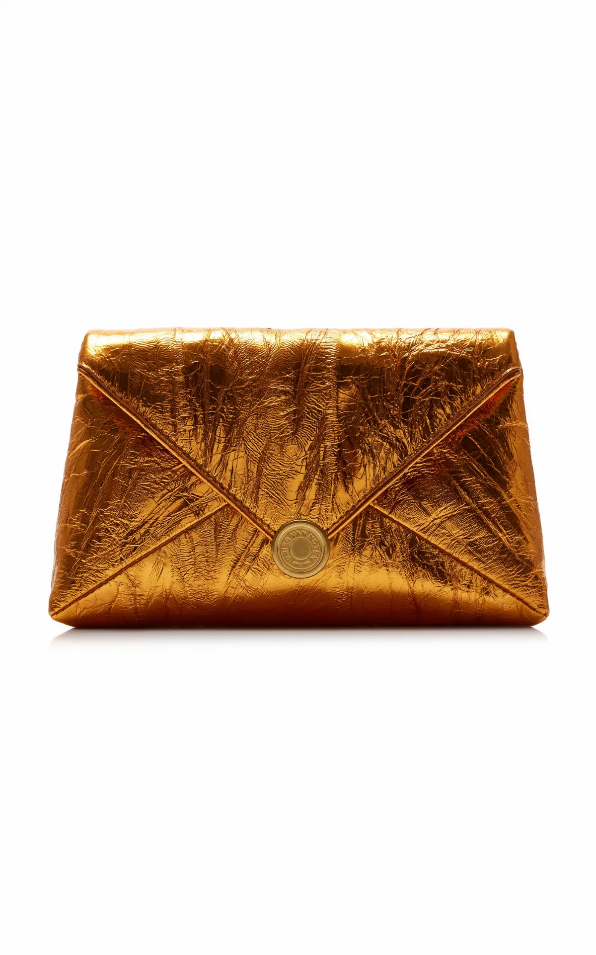Metallic Leather Clutch by Dries Van Noten