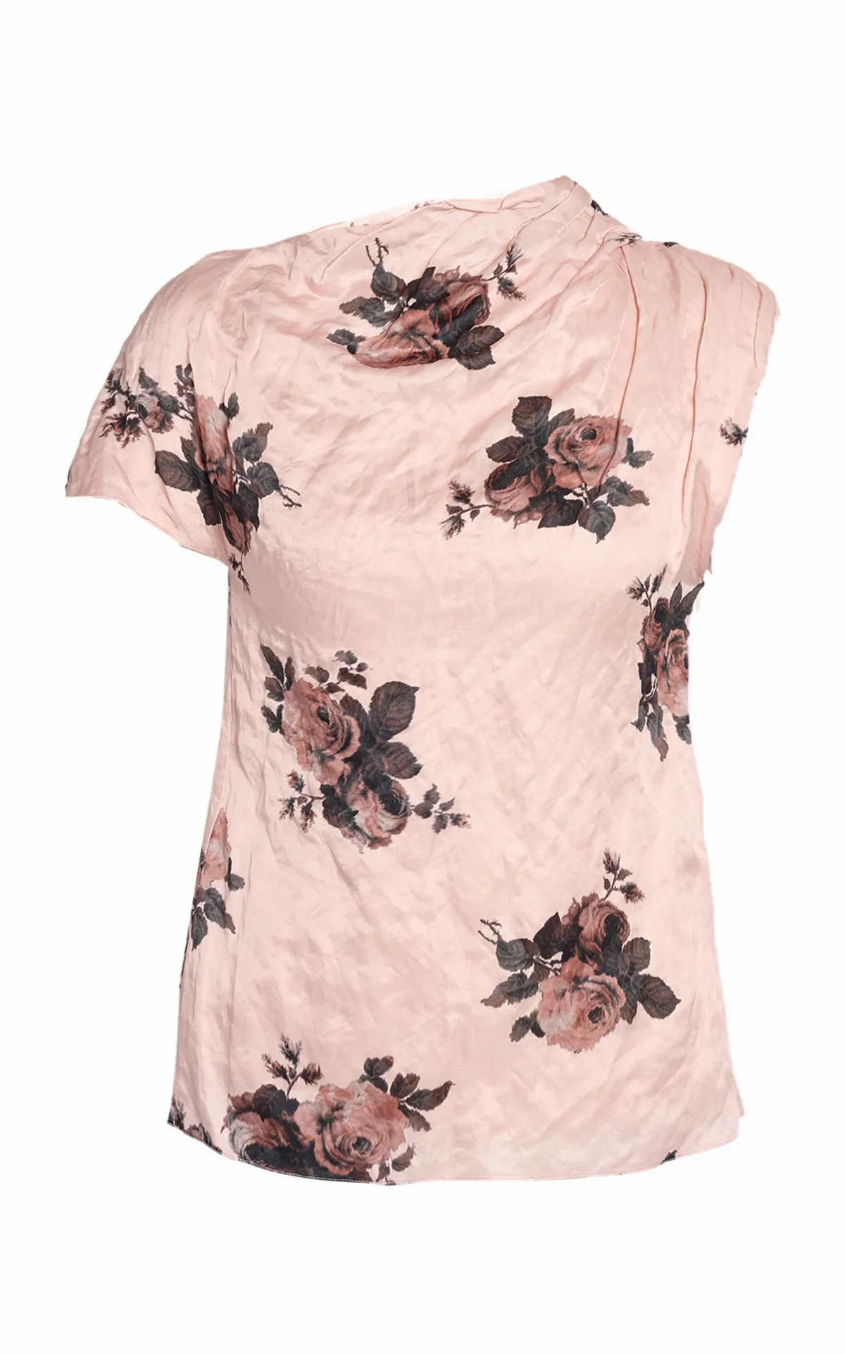 Cotton-Blend Crushed Satin Draped Top by Erdem